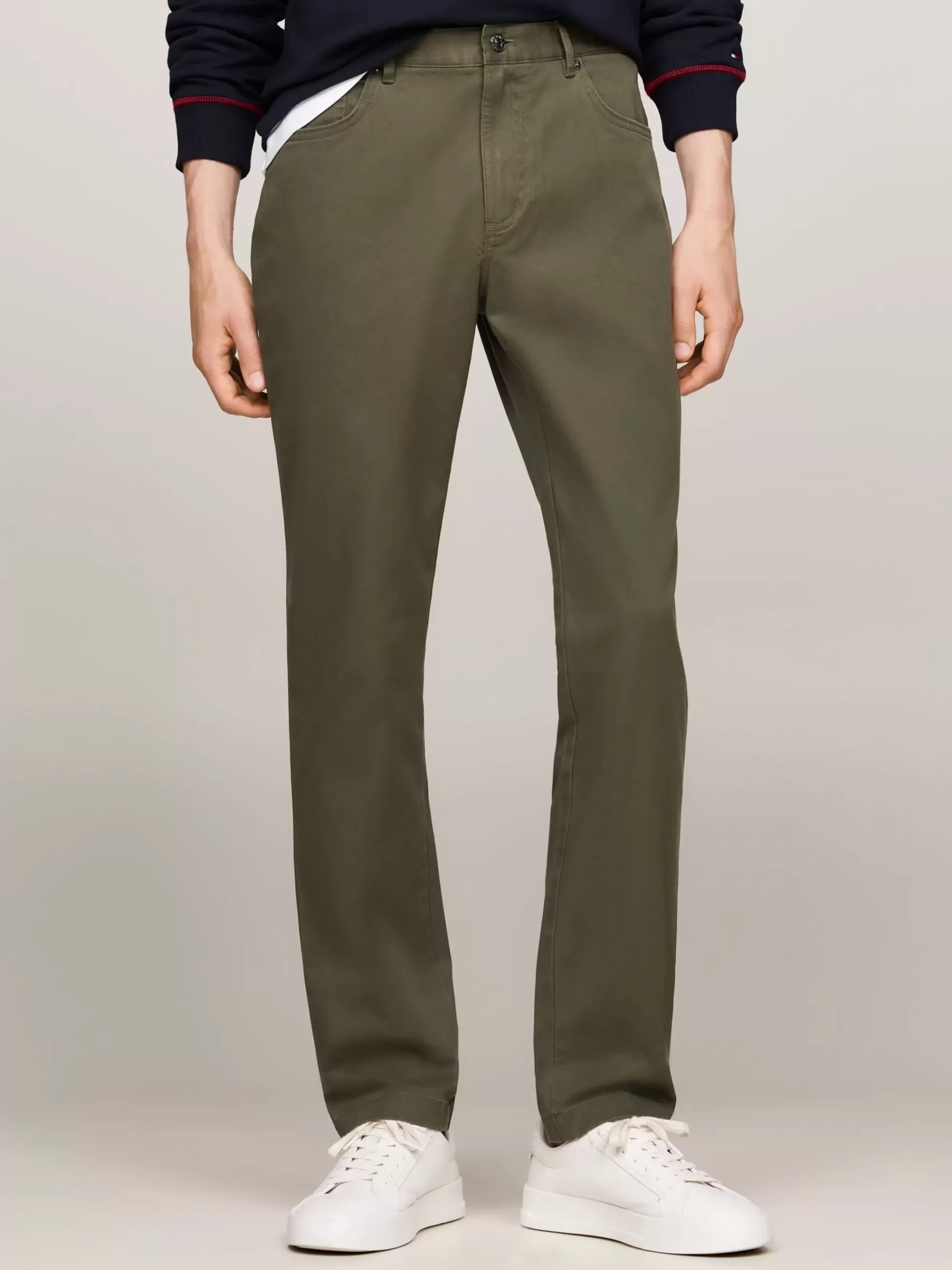 Broeken*Tommy Hilfiger 1985 Denton Straight Fit Broek ARMY GREEN