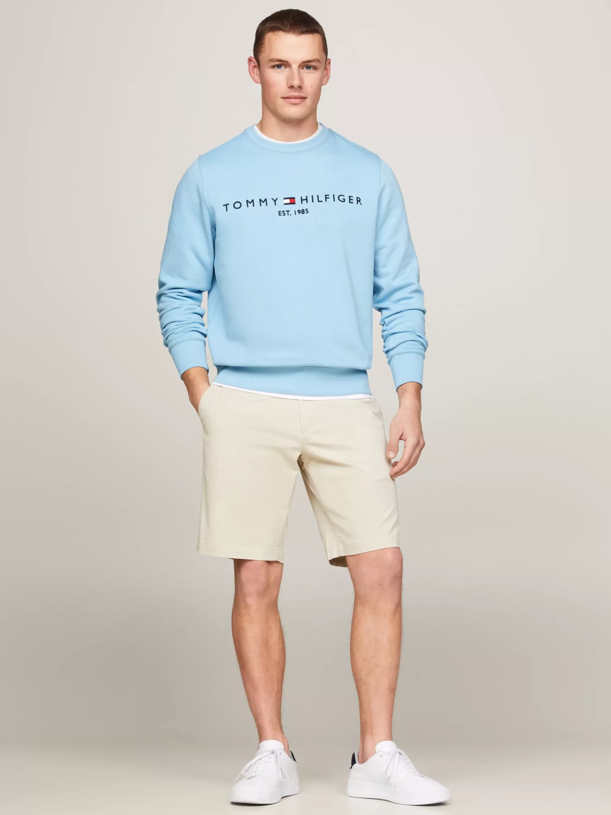 Korte Broeken*Tommy Hilfiger 1985 Harlem Regular Chino-short BLEACHED STONE
