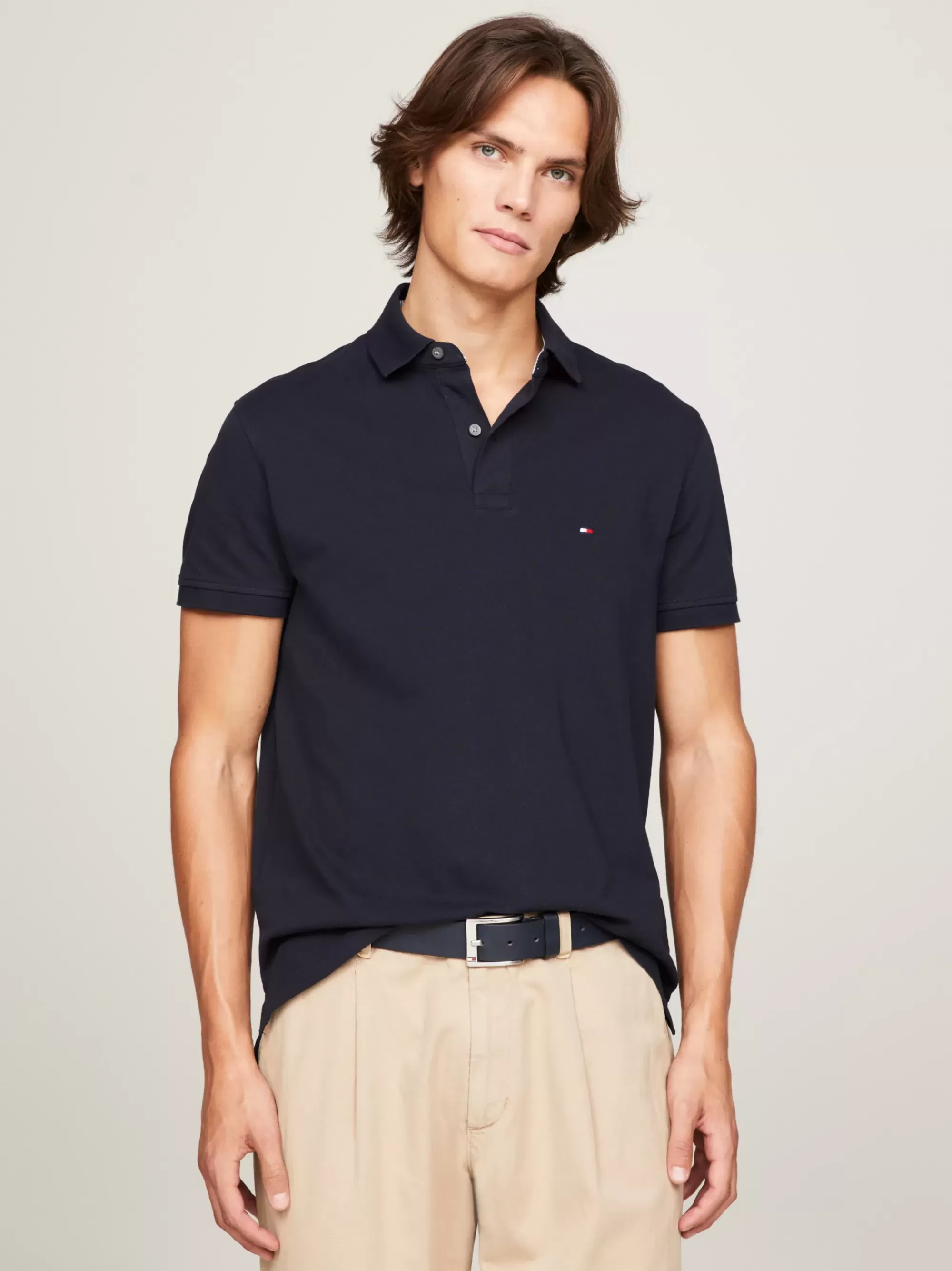 Polo's*Tommy Hilfiger 1985 Regular Fit Polo Met Geborduurde Vlag DESERT SKY