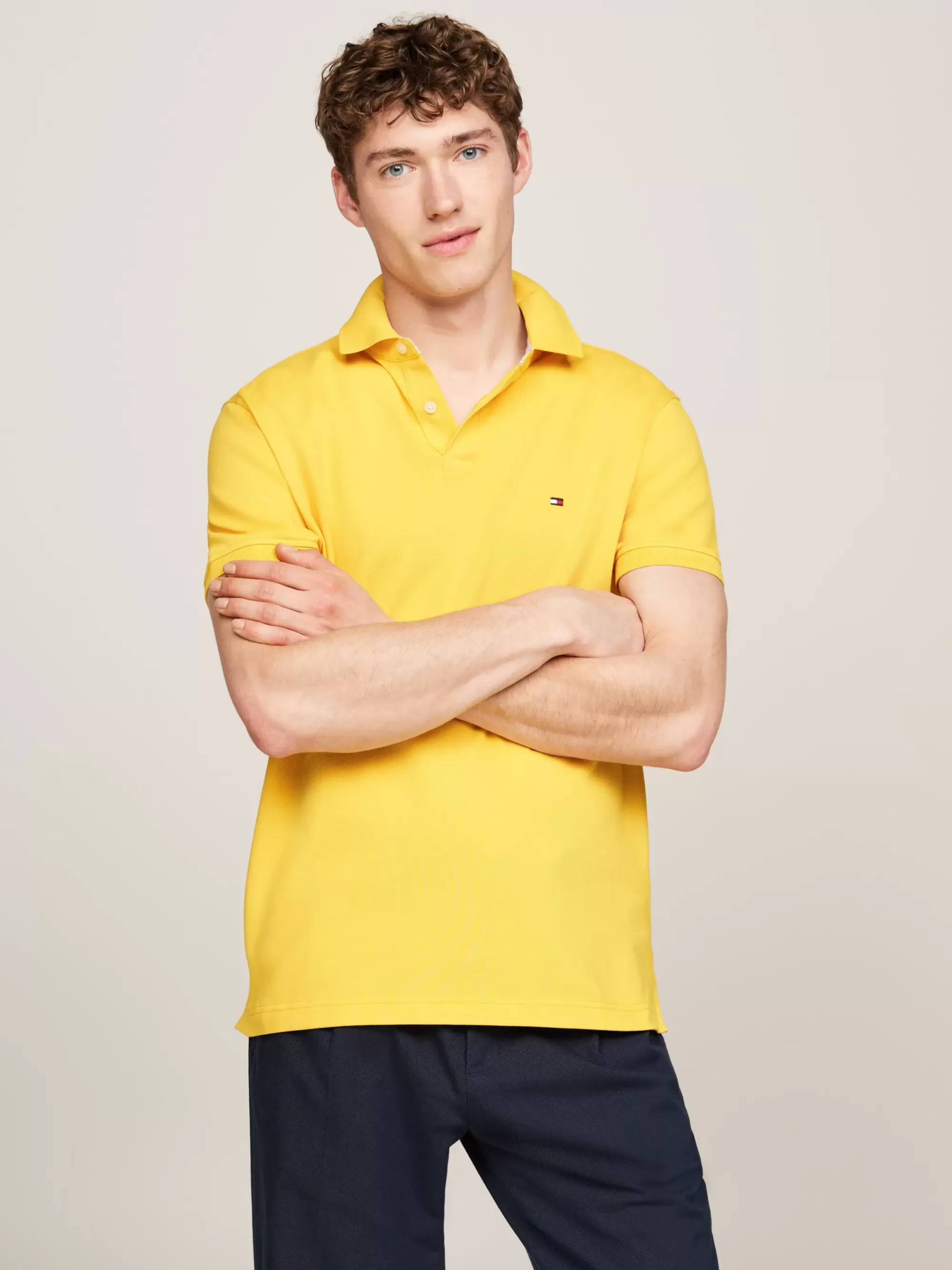 Polo's*Tommy Hilfiger 1985 Regular Fit Polo Met Geborduurde Vlag PRIMARY YELLOW