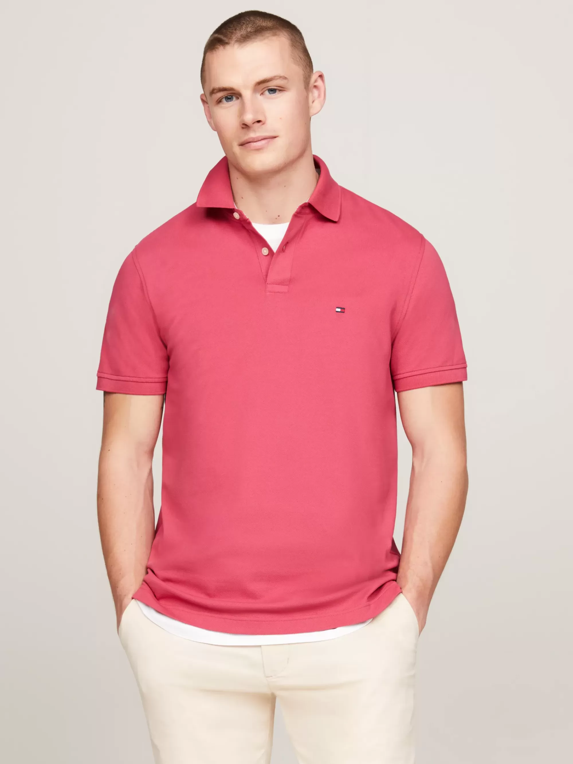 Polo's*Tommy Hilfiger 1985 Regular Fit Polo Met Geborduurde Vlag HERITAGE PINK