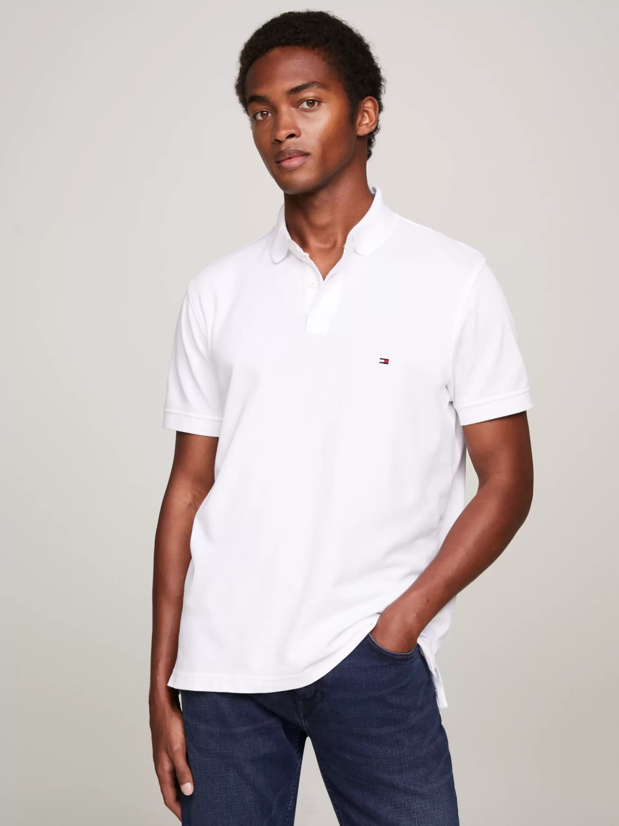 Polo's*Tommy Hilfiger 1985 Regular Fit Polo Met Geborduurde Vlag WHITE