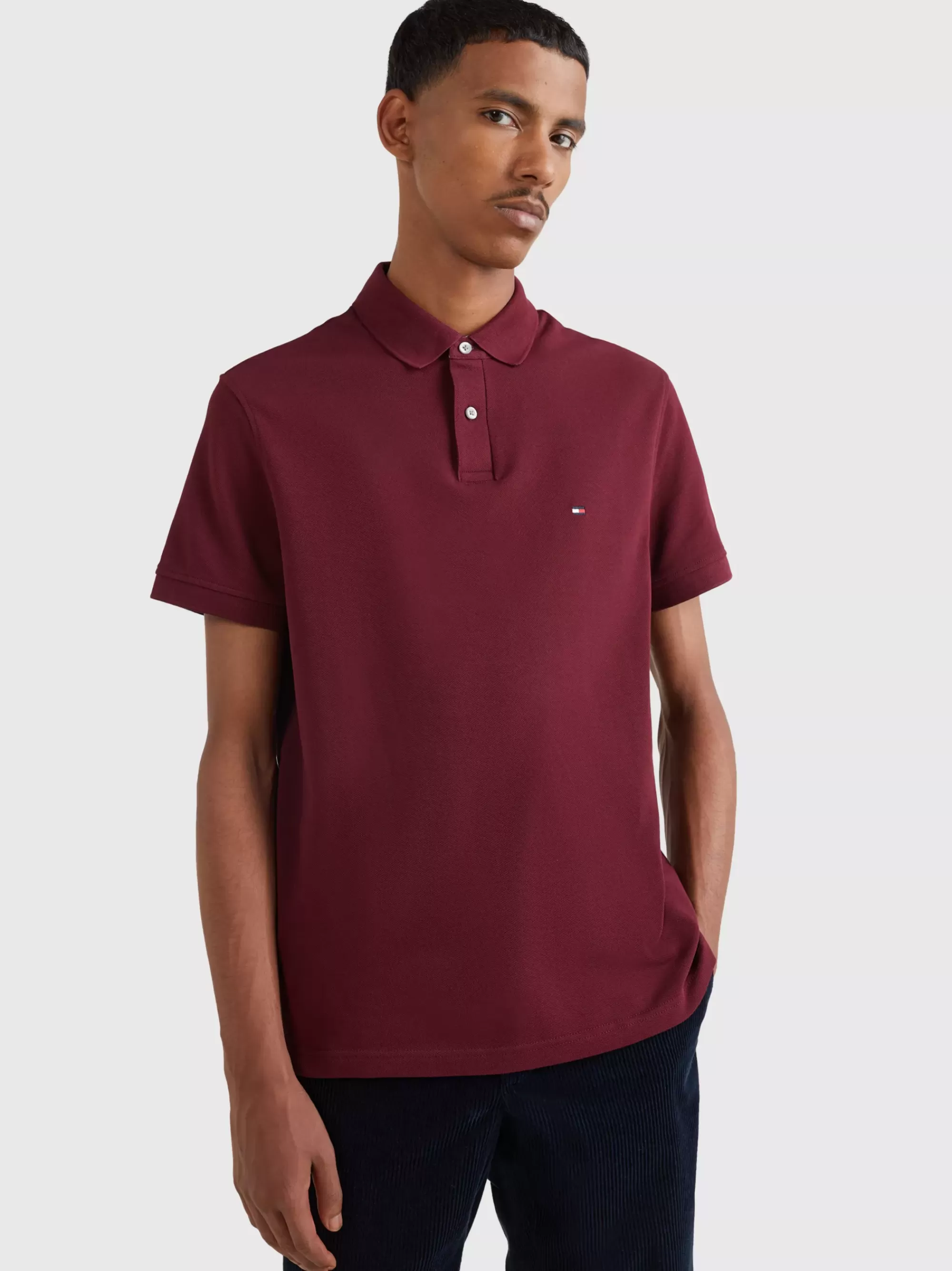 Polo's*Tommy Hilfiger 1985 Regular Fit Polo Met Geborduurde Vlag DEEP ROUGE