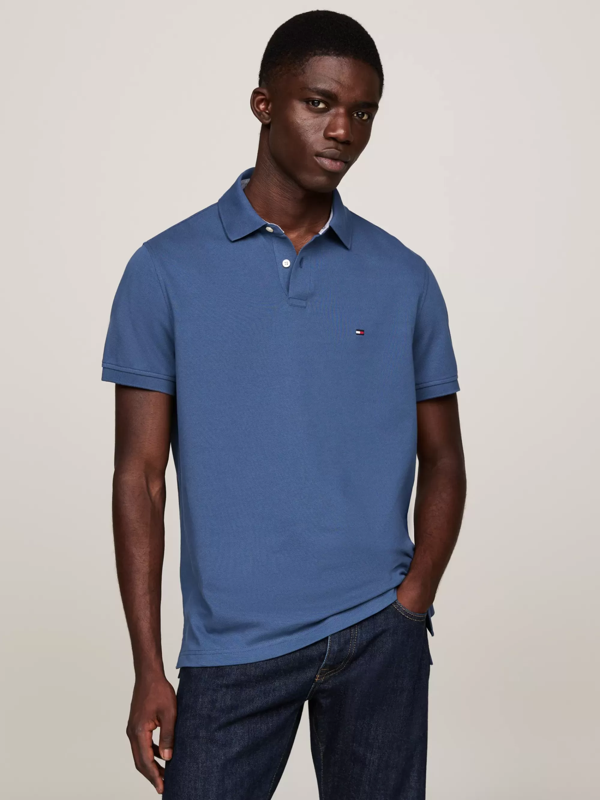 Polo's*Tommy Hilfiger 1985 Regular Fit Polo Met Geborduurde Vlag AEGEAN SEA