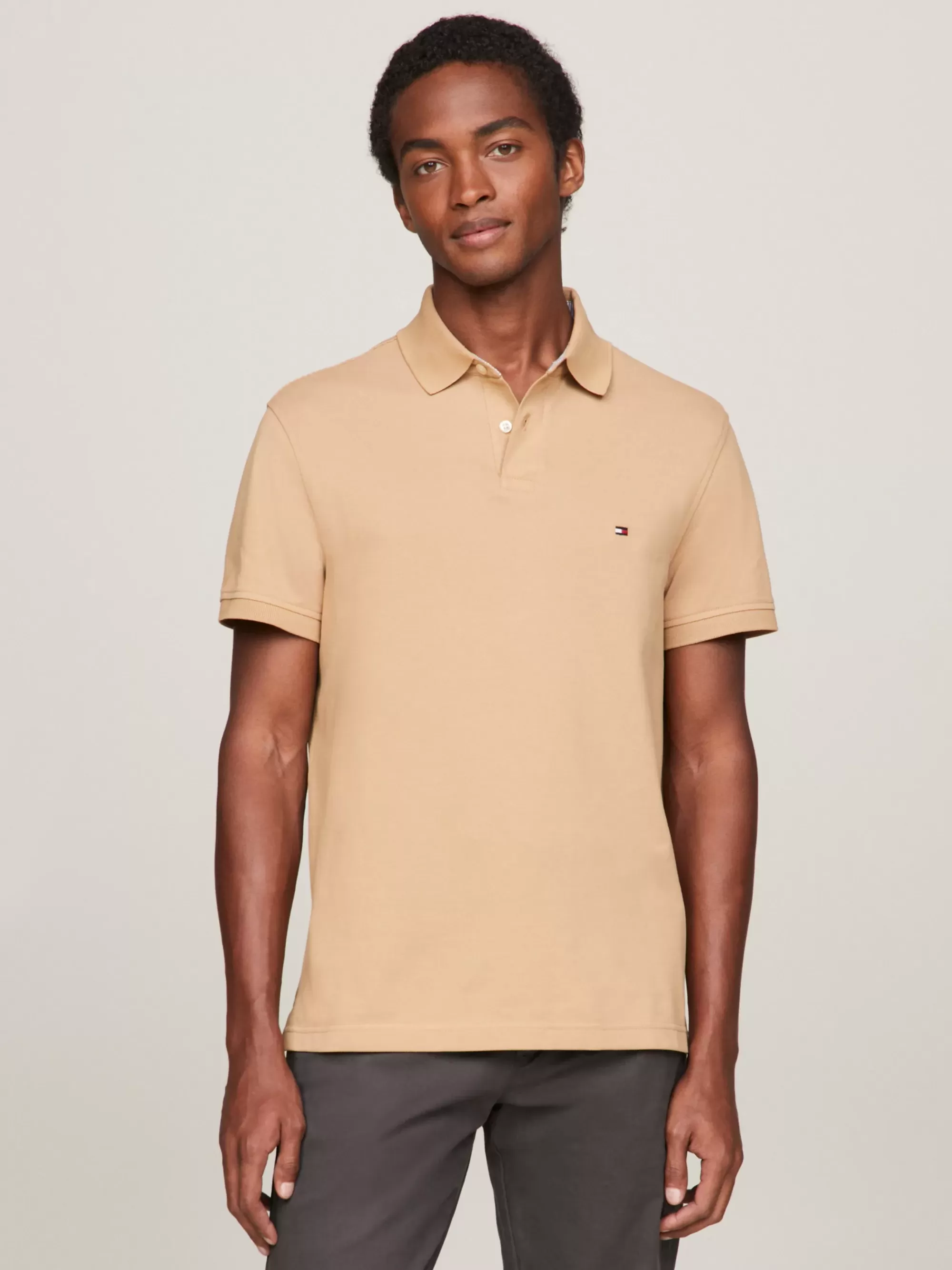 Polo's*Tommy Hilfiger 1985 Regular Fit Polo Met Geborduurde Vlag CLASSIC KHAKI