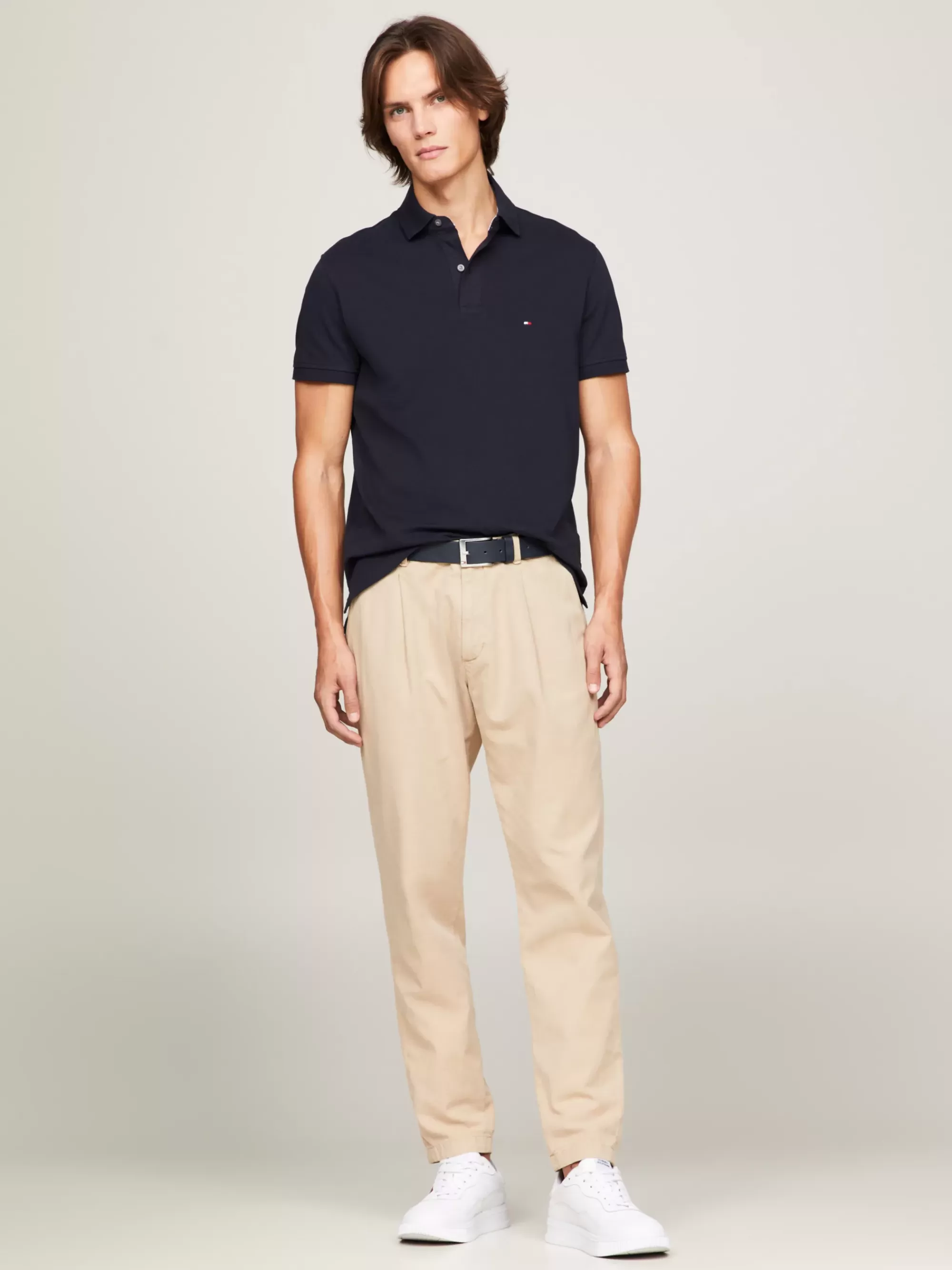 Polo's*Tommy Hilfiger 1985 Regular Fit Polo Met Geborduurde Vlag DESERT SKY