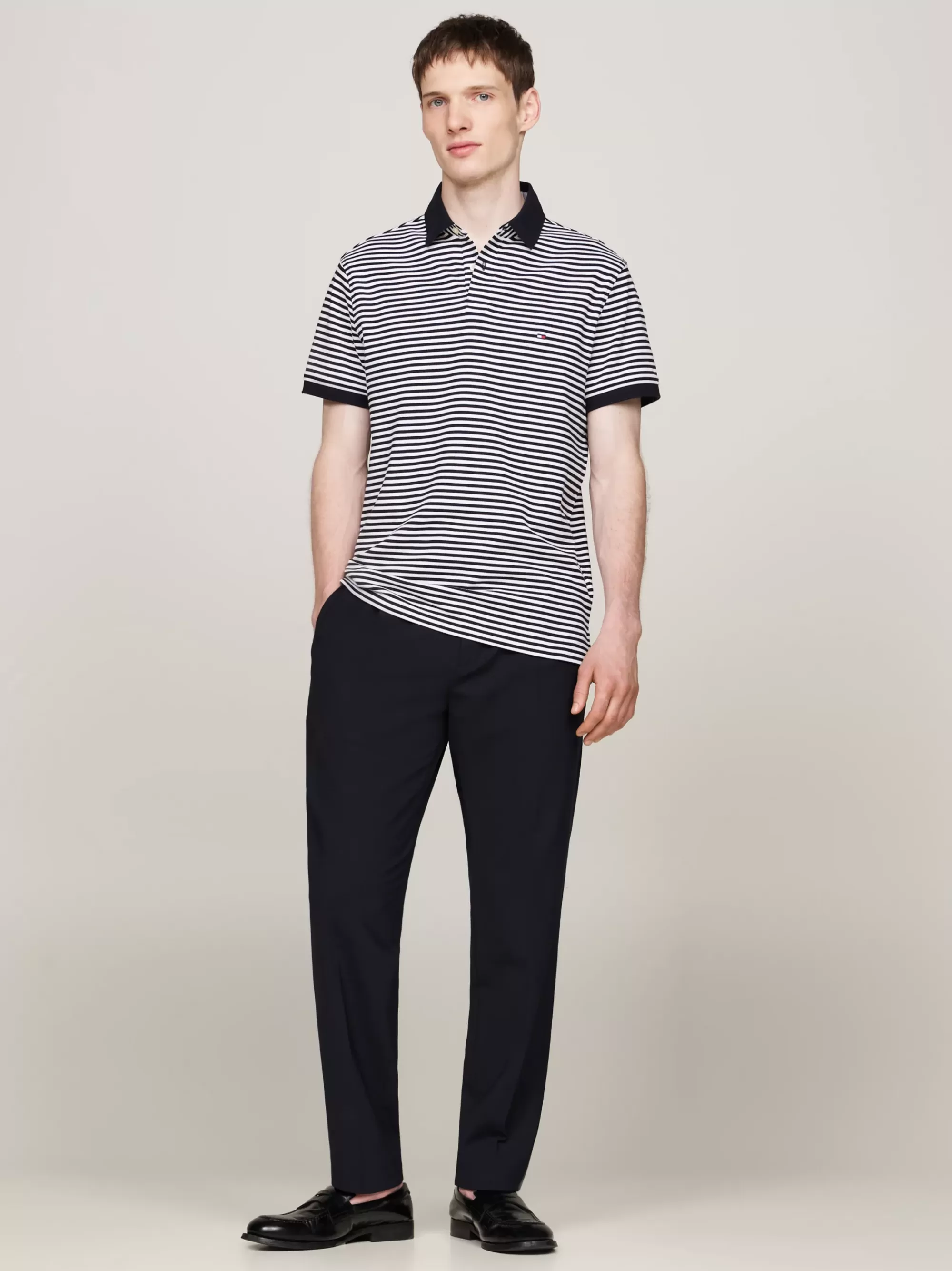 Polo's*Tommy Hilfiger 1985 Regular Fit Polo Met Geborduurde Vlag DESERT SKY/WHITE