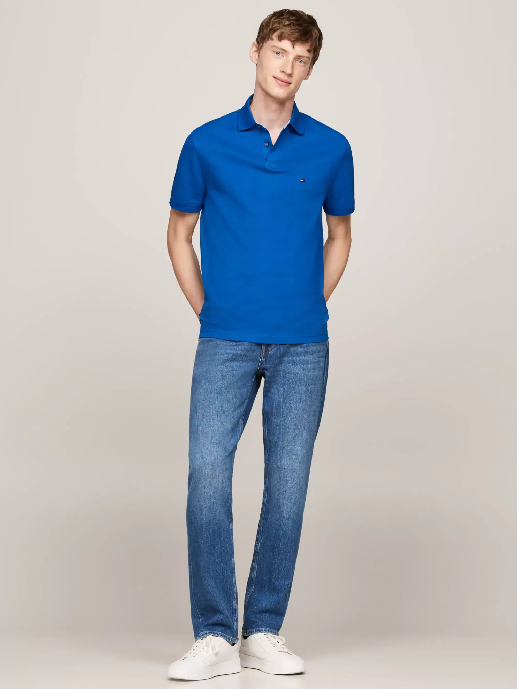 Polo's*Tommy Hilfiger 1985 Regular Fit Polo Met Geborduurde Vlag VIBRANT INDIGO