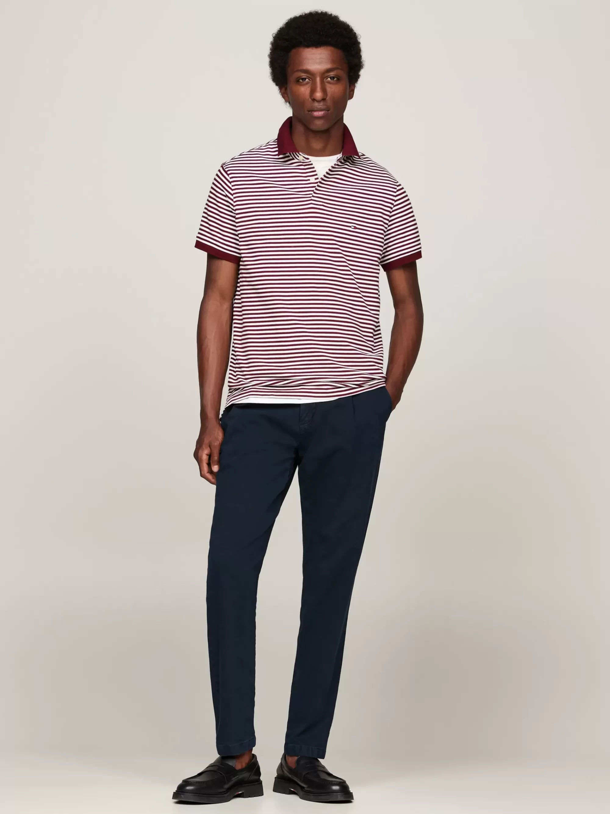 Polo's*Tommy Hilfiger 1985 Regular Fit Polo Met Geborduurde Vlag DEEP ROUGE / WHITE