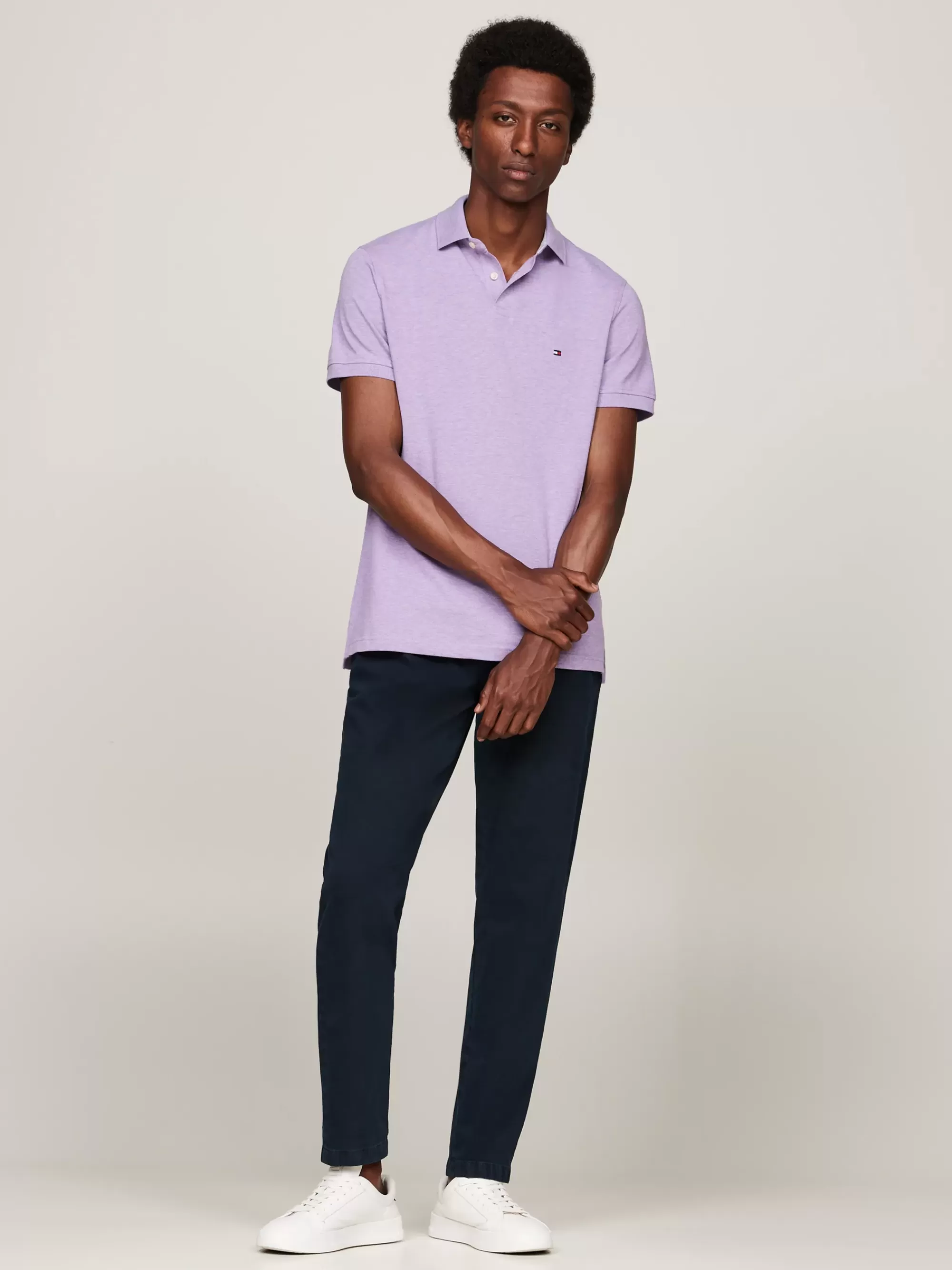 Polo's*Tommy Hilfiger 1985 Regular Fit Polo Met Geborduurde Vlag LAVENDER HEATHER