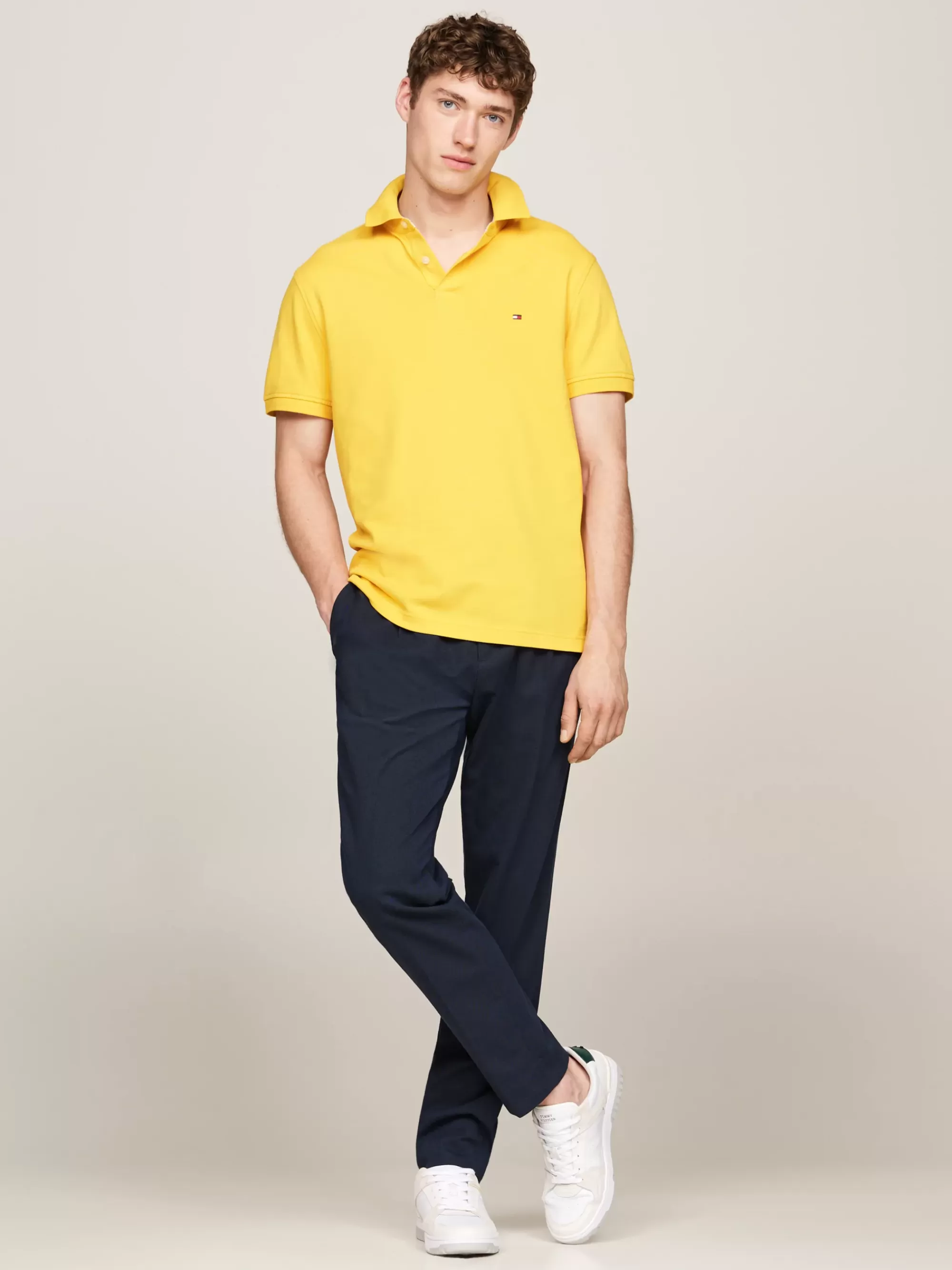 Polo's*Tommy Hilfiger 1985 Regular Fit Polo Met Geborduurde Vlag PRIMARY YELLOW