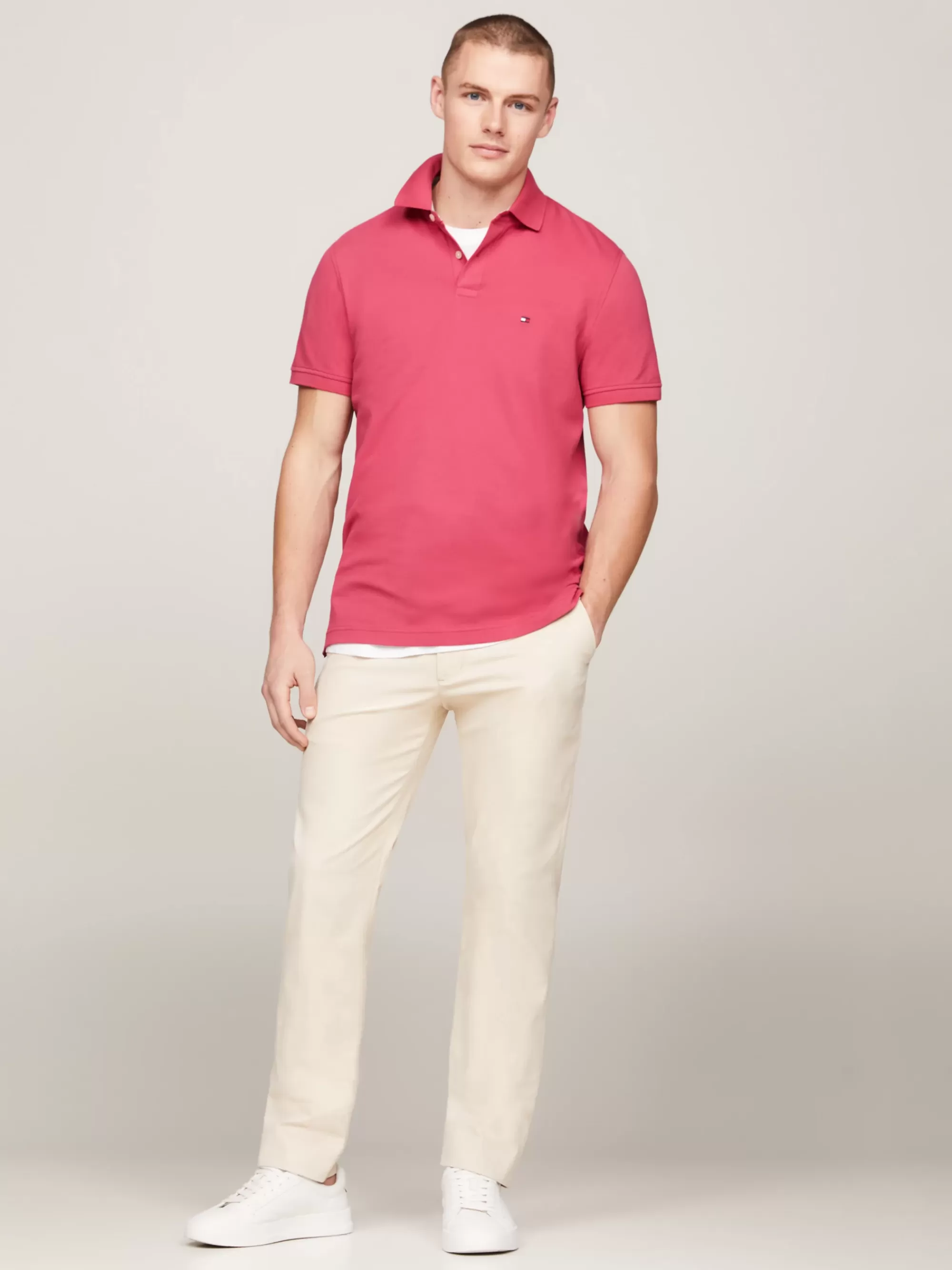 Polo's*Tommy Hilfiger 1985 Regular Fit Polo Met Geborduurde Vlag HERITAGE PINK