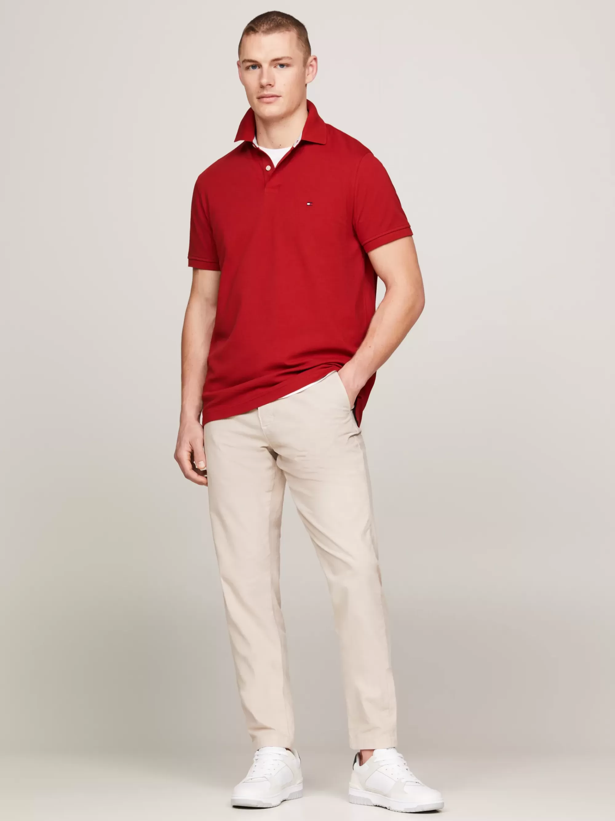 Polo's*Tommy Hilfiger 1985 Regular Fit Polo Met Geborduurde Vlag DARK MAGMA