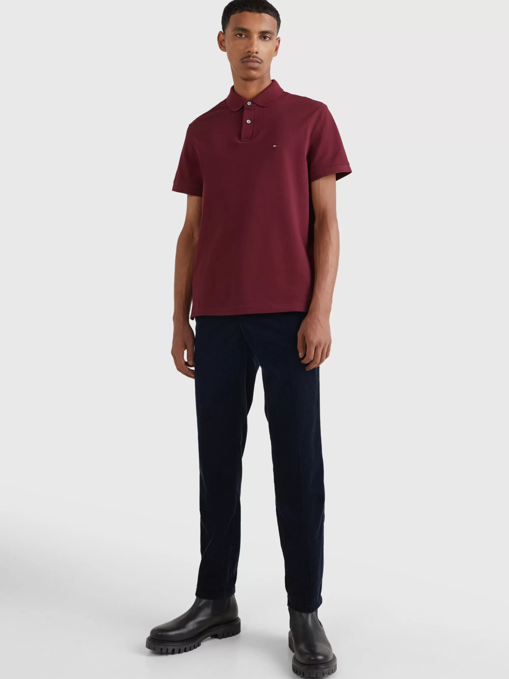 Polo's*Tommy Hilfiger 1985 Regular Fit Polo Met Geborduurde Vlag DEEP ROUGE