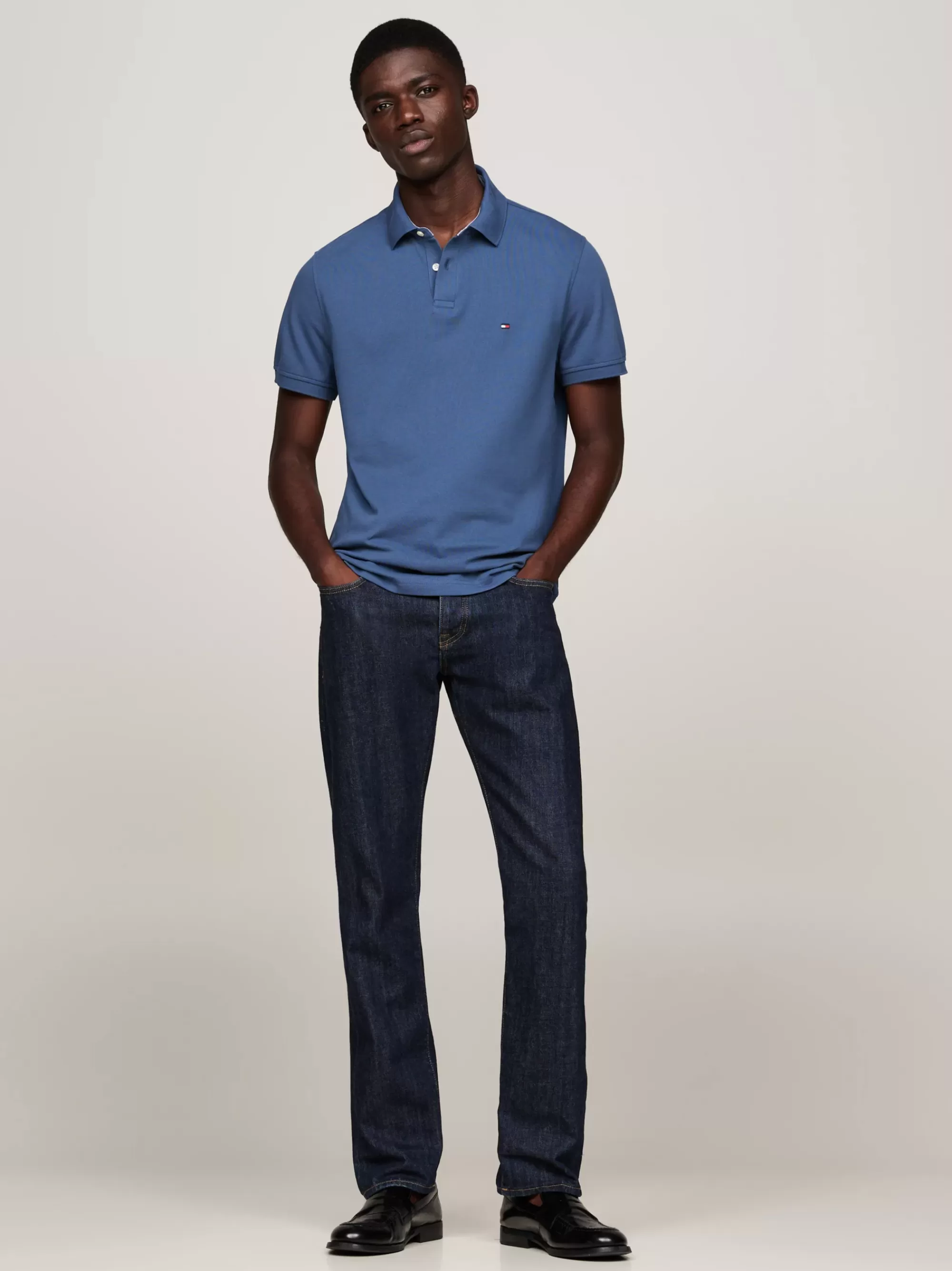 Polo's*Tommy Hilfiger 1985 Regular Fit Polo Met Geborduurde Vlag AEGEAN SEA