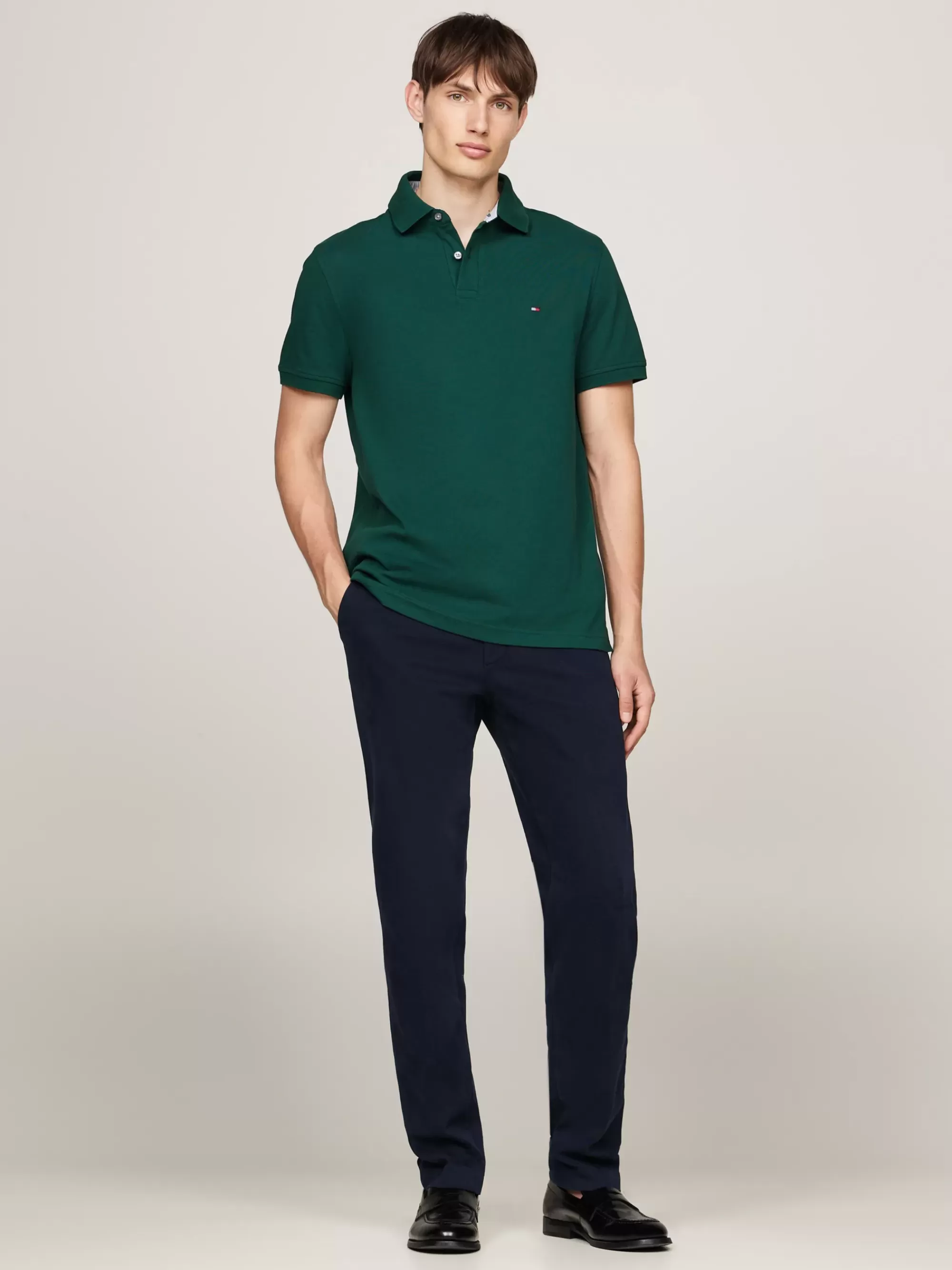 Polo's*Tommy Hilfiger 1985 Regular Fit Polo Met Geborduurde Vlag ORNAMENTAL GREEN