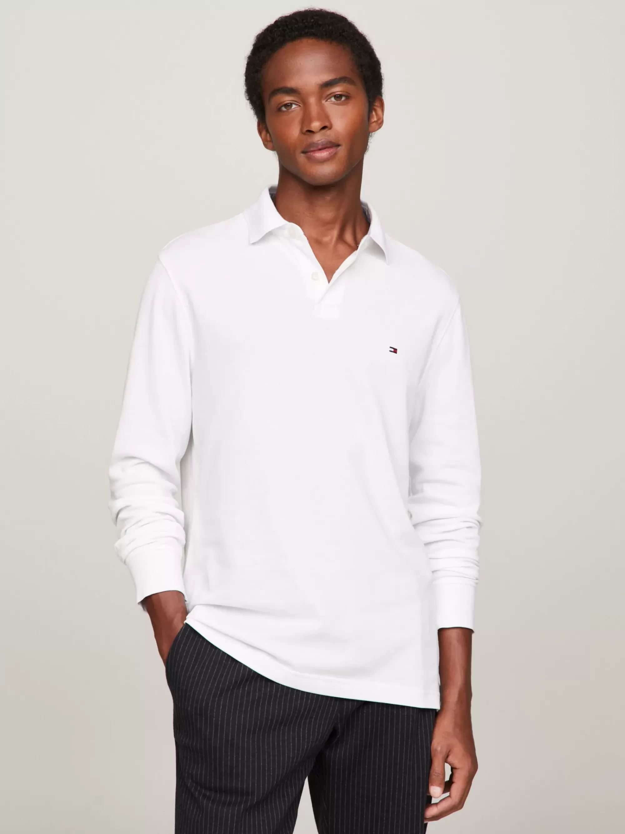 Polo's*Tommy Hilfiger 1985 Regular Fit Polo Met Lange Mouwen WHITE