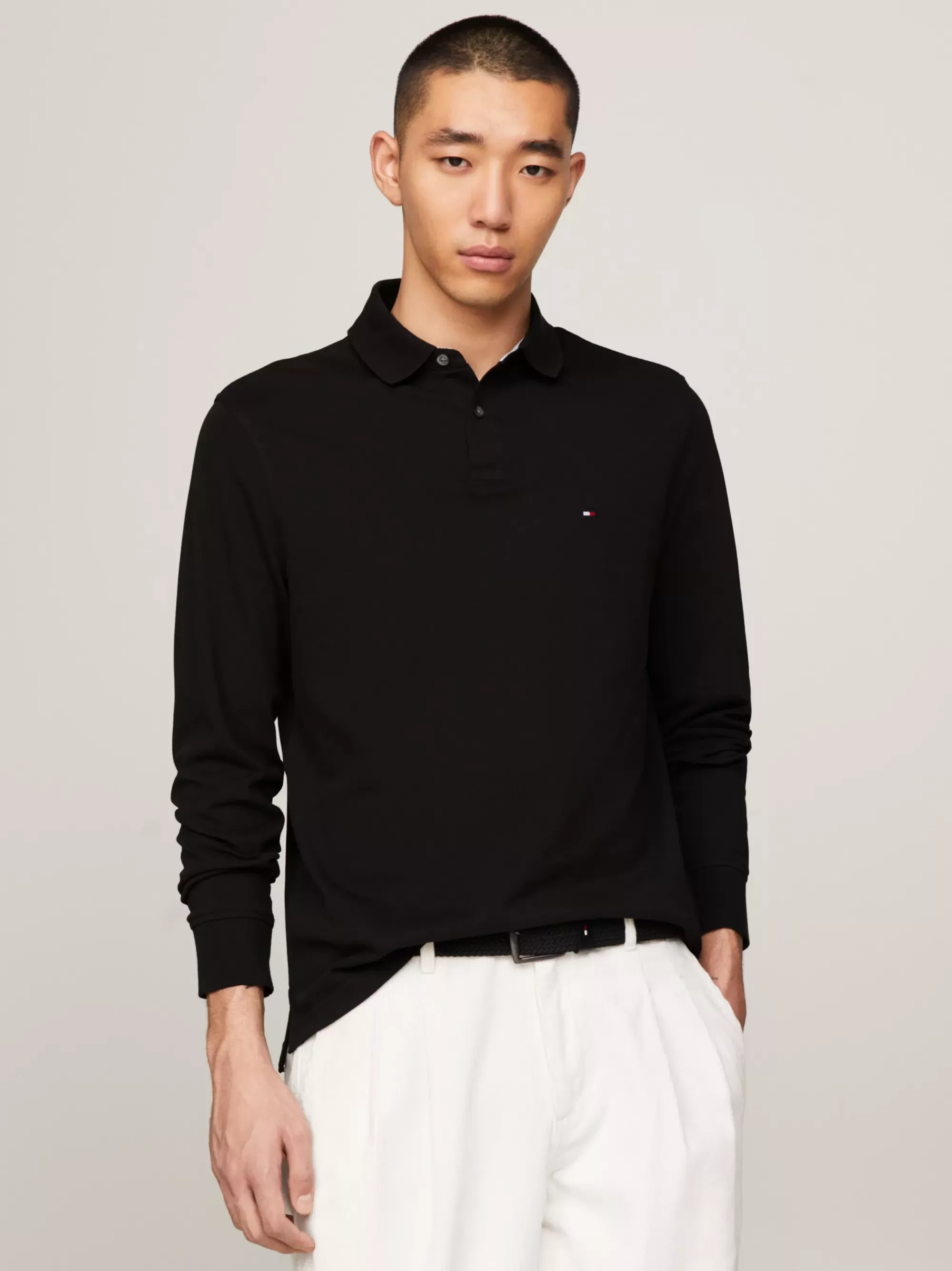 Polo's*Tommy Hilfiger 1985 Regular Fit Polo Met Lange Mouwen BLACK