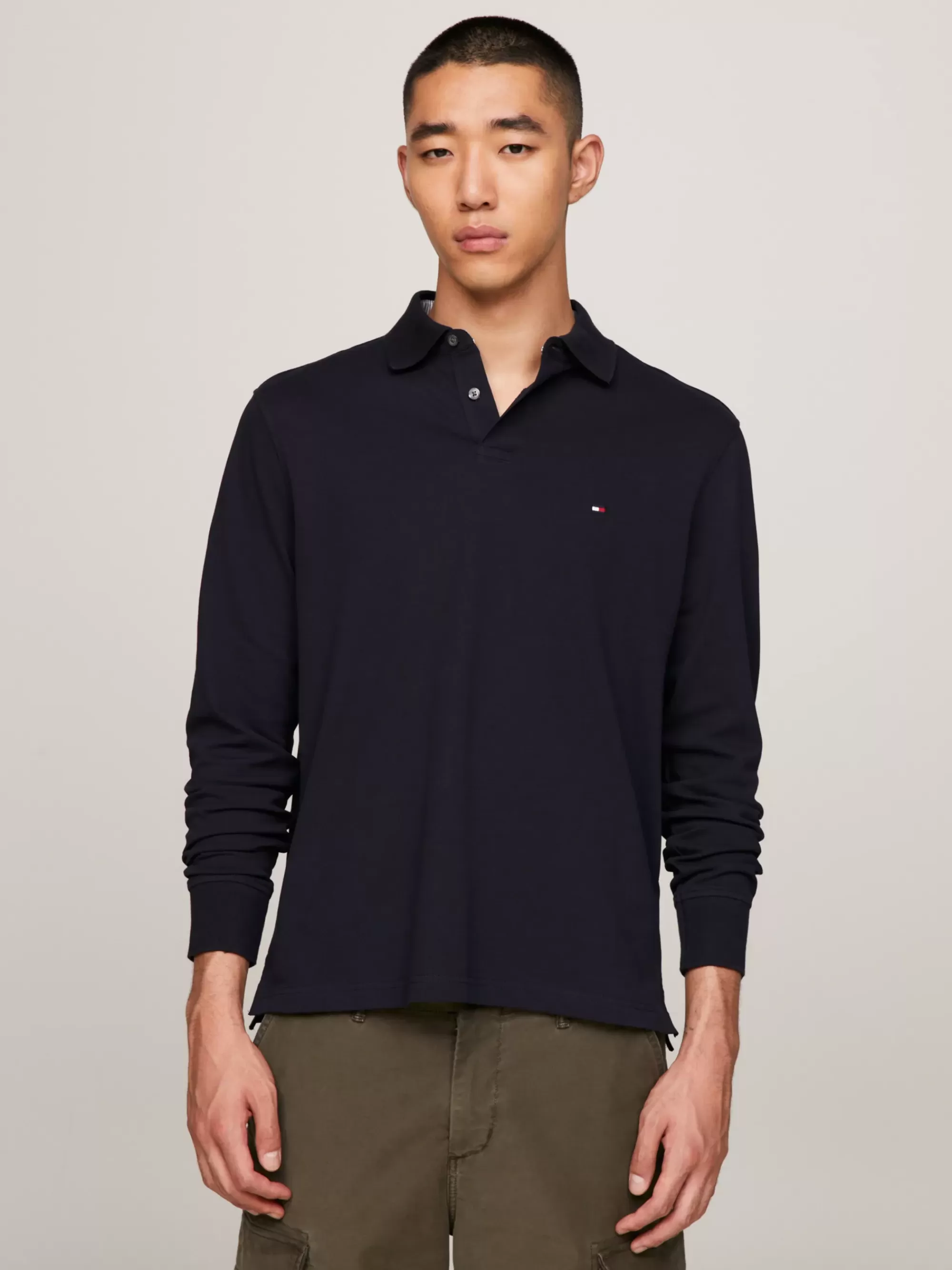 Polo's*Tommy Hilfiger 1985 Regular Fit Polo Met Lange Mouwen DESERT SKY