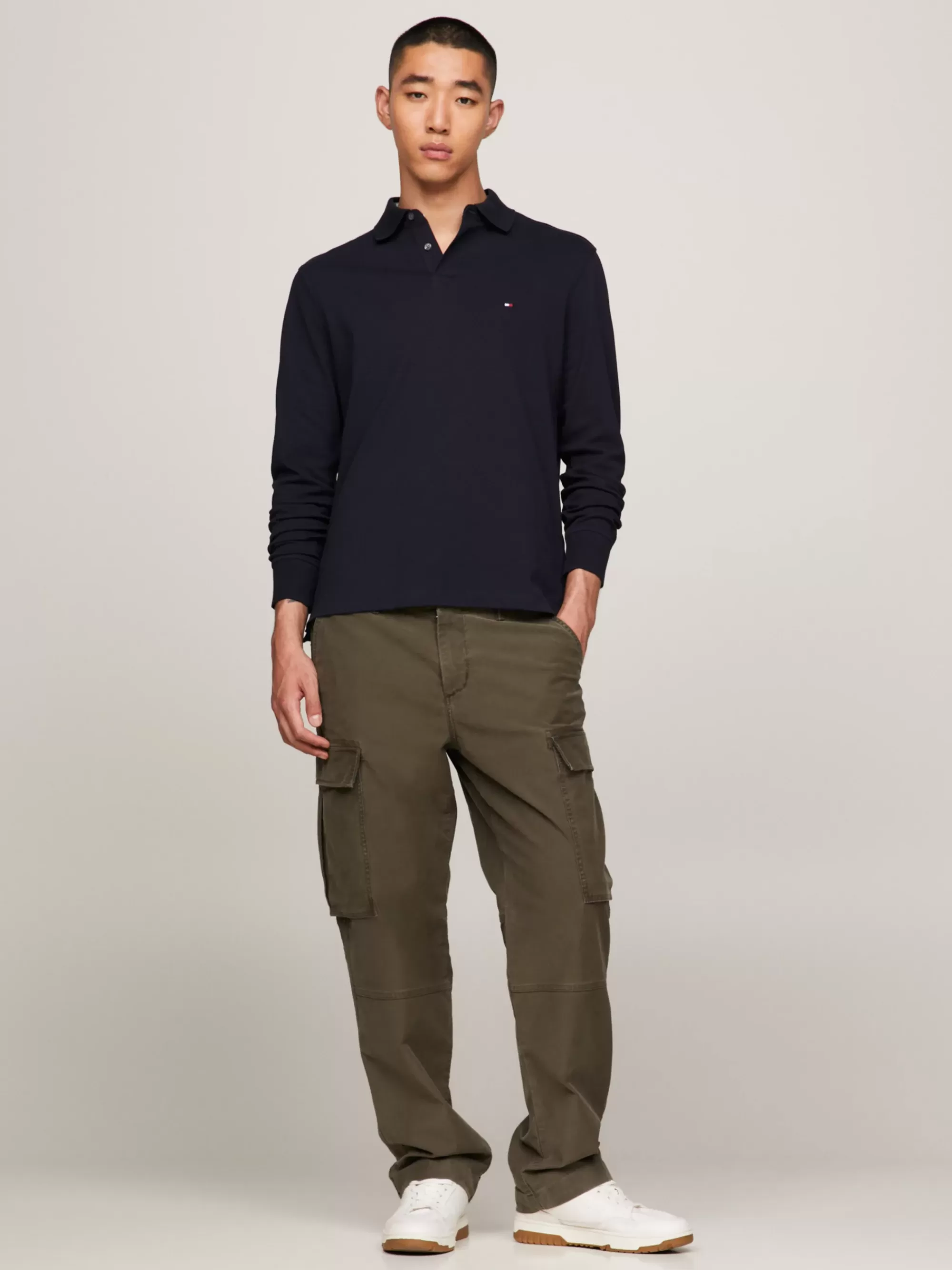 Polo's*Tommy Hilfiger 1985 Regular Fit Polo Met Lange Mouwen DESERT SKY