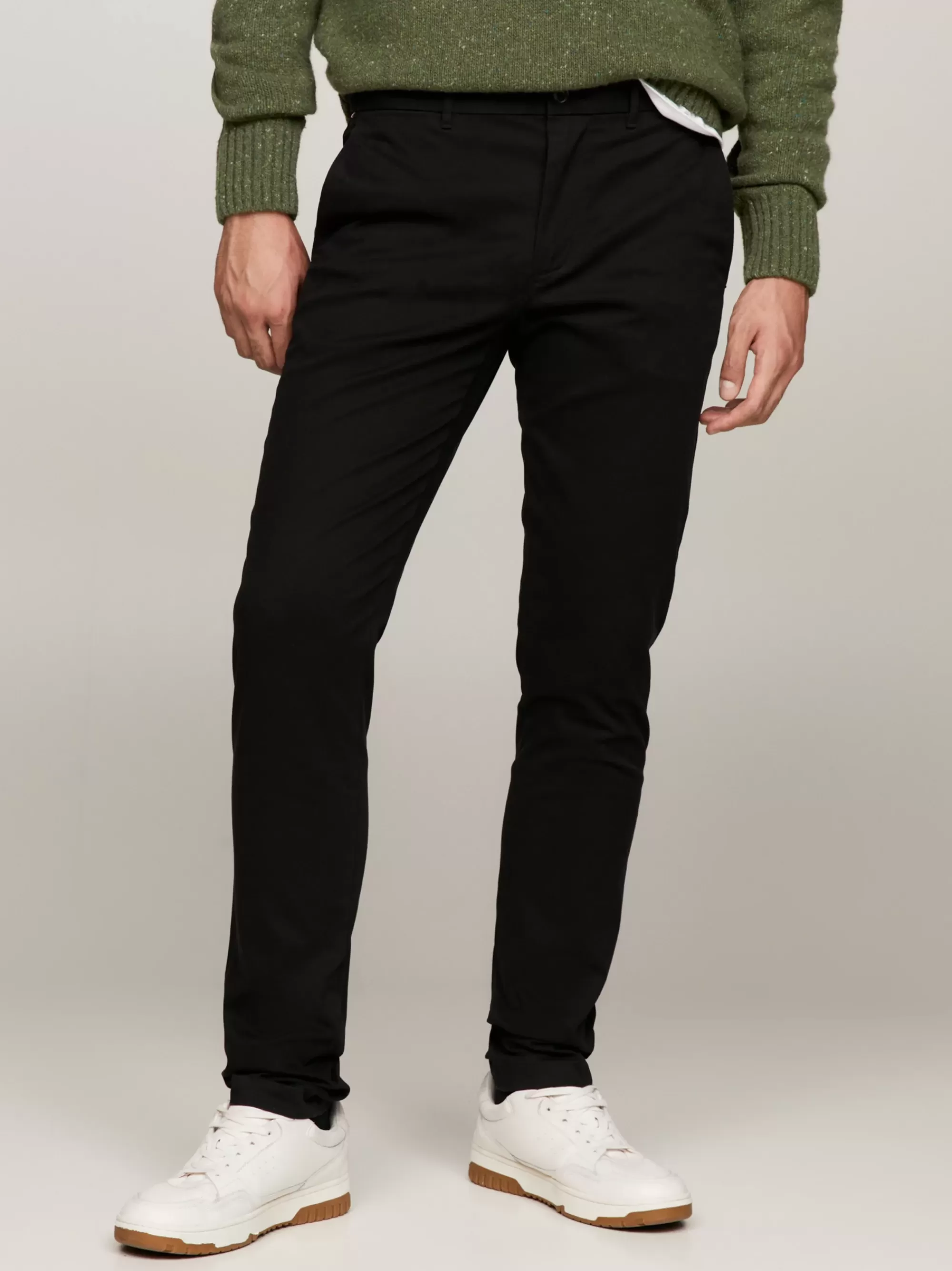 Broeken*Tommy Hilfiger 1985 Slim Chino Van Pima-stretchkatoen BLACK