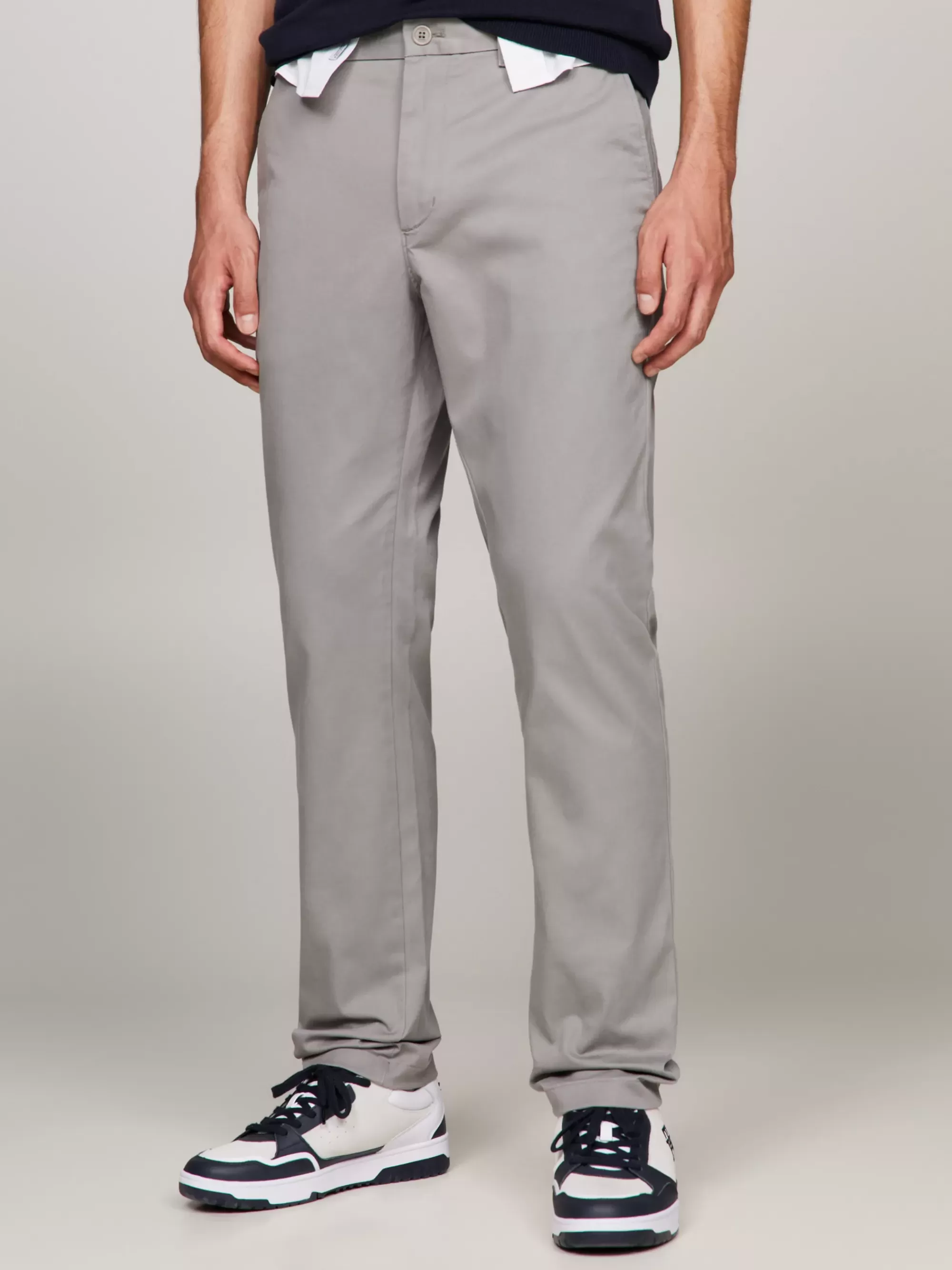 Broeken*Tommy Hilfiger 1985 Slim Chino Van Pima-stretchkatoen HYDROGEN GREY