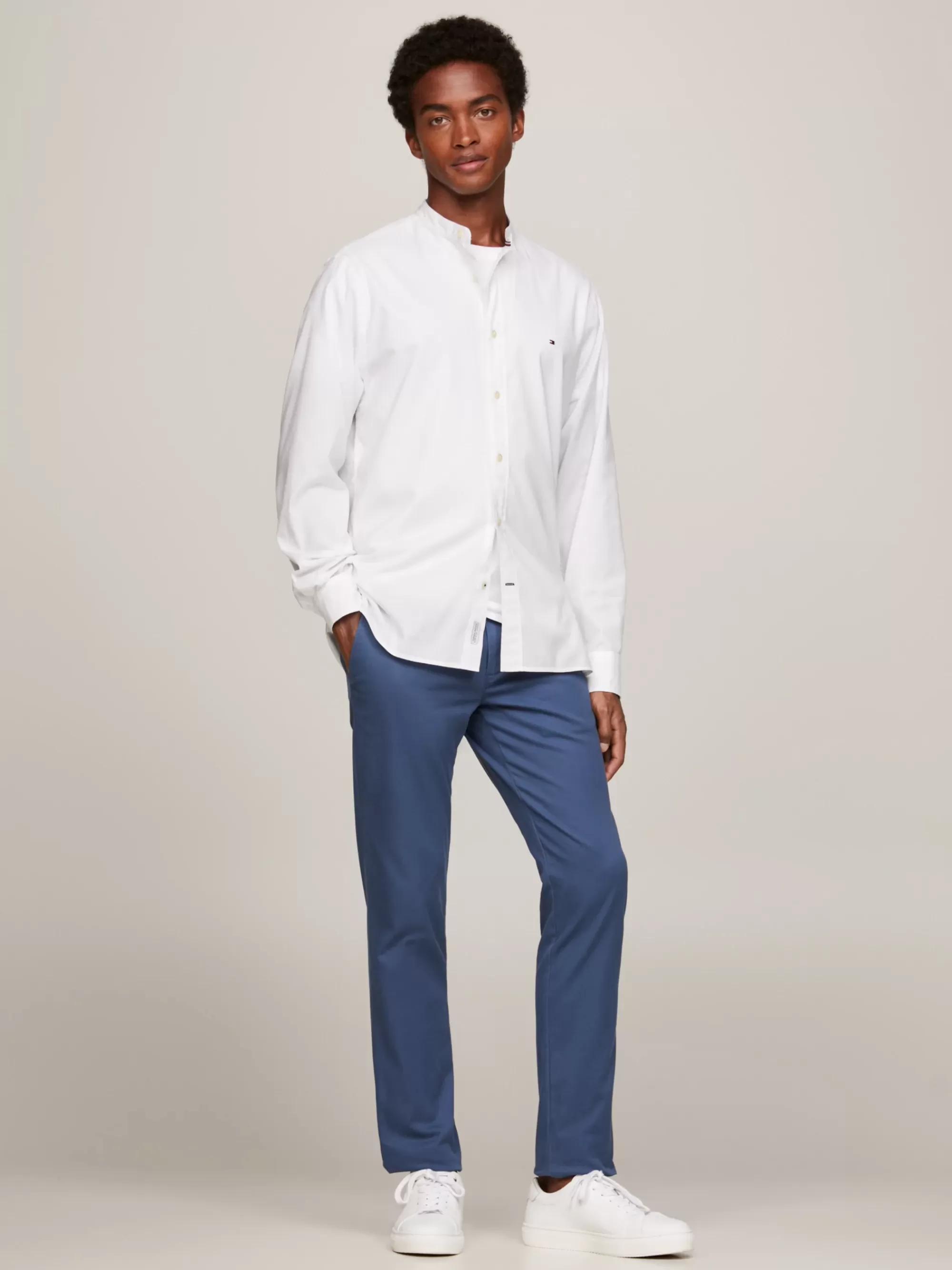 Broeken*Tommy Hilfiger 1985 Slim Chino Van Pima-stretchkatoen AEGEAN SEA