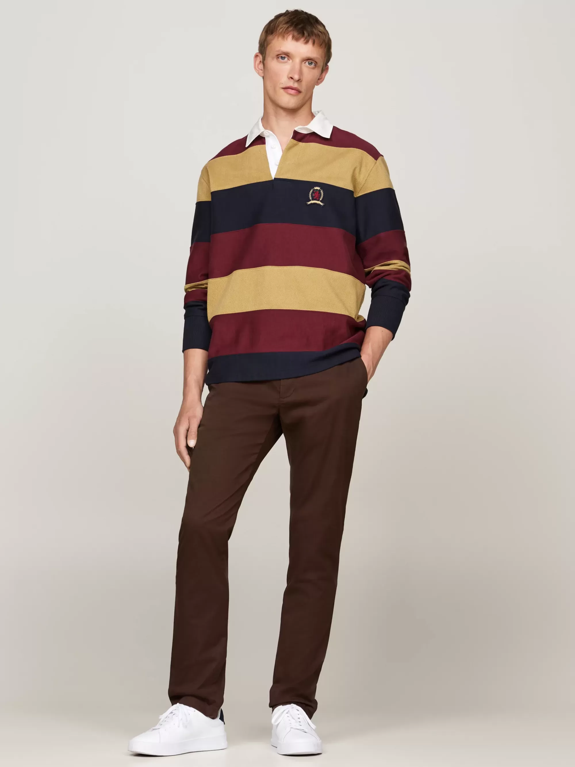 Broeken*Tommy Hilfiger 1985 Slim Chino Van Pima-stretchkatoen UMBER BROWN