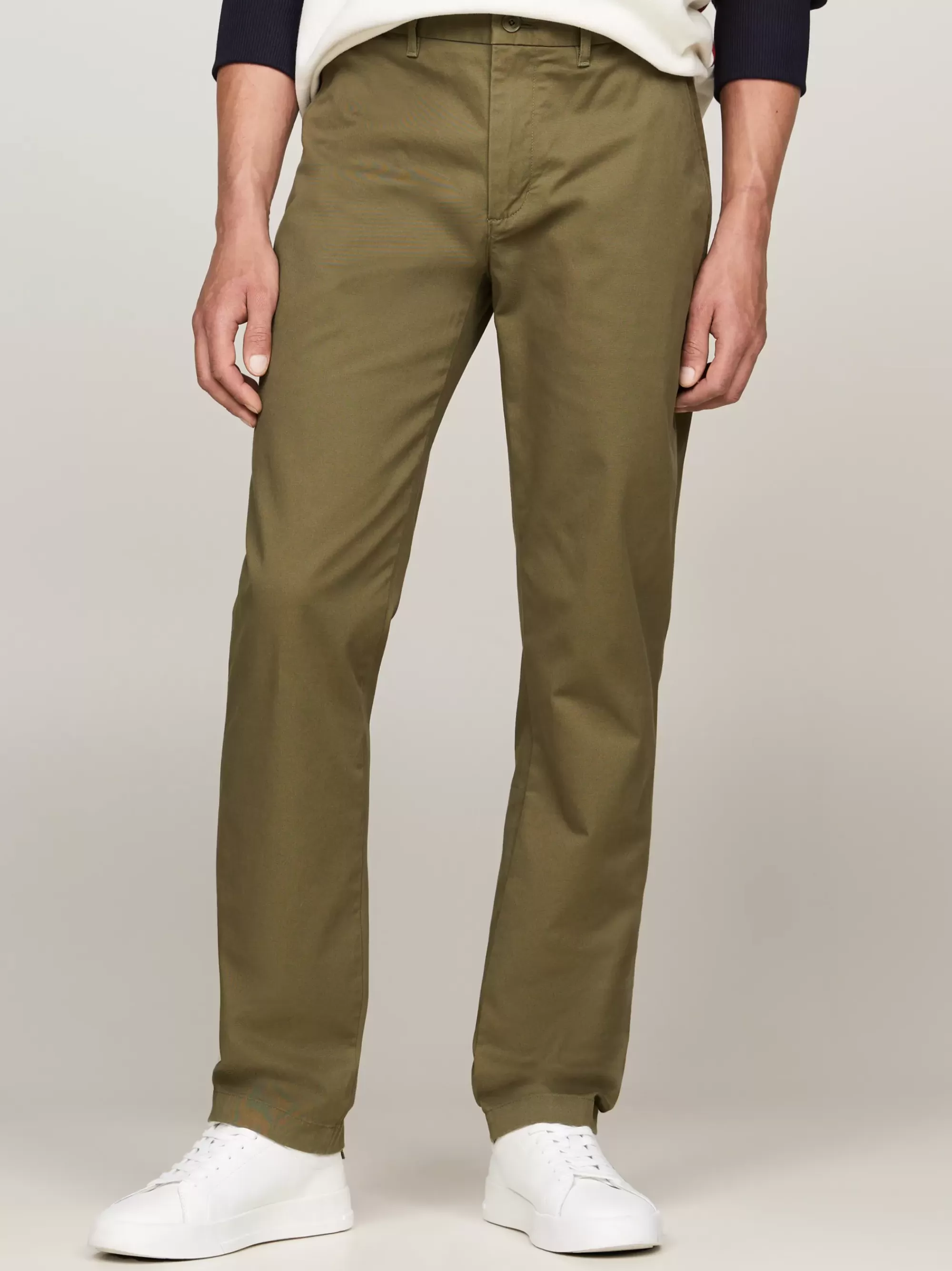 Broeken*Tommy Hilfiger 1985 Straight Chino Van Pima-stretchkatoen UTILITY OLIVE