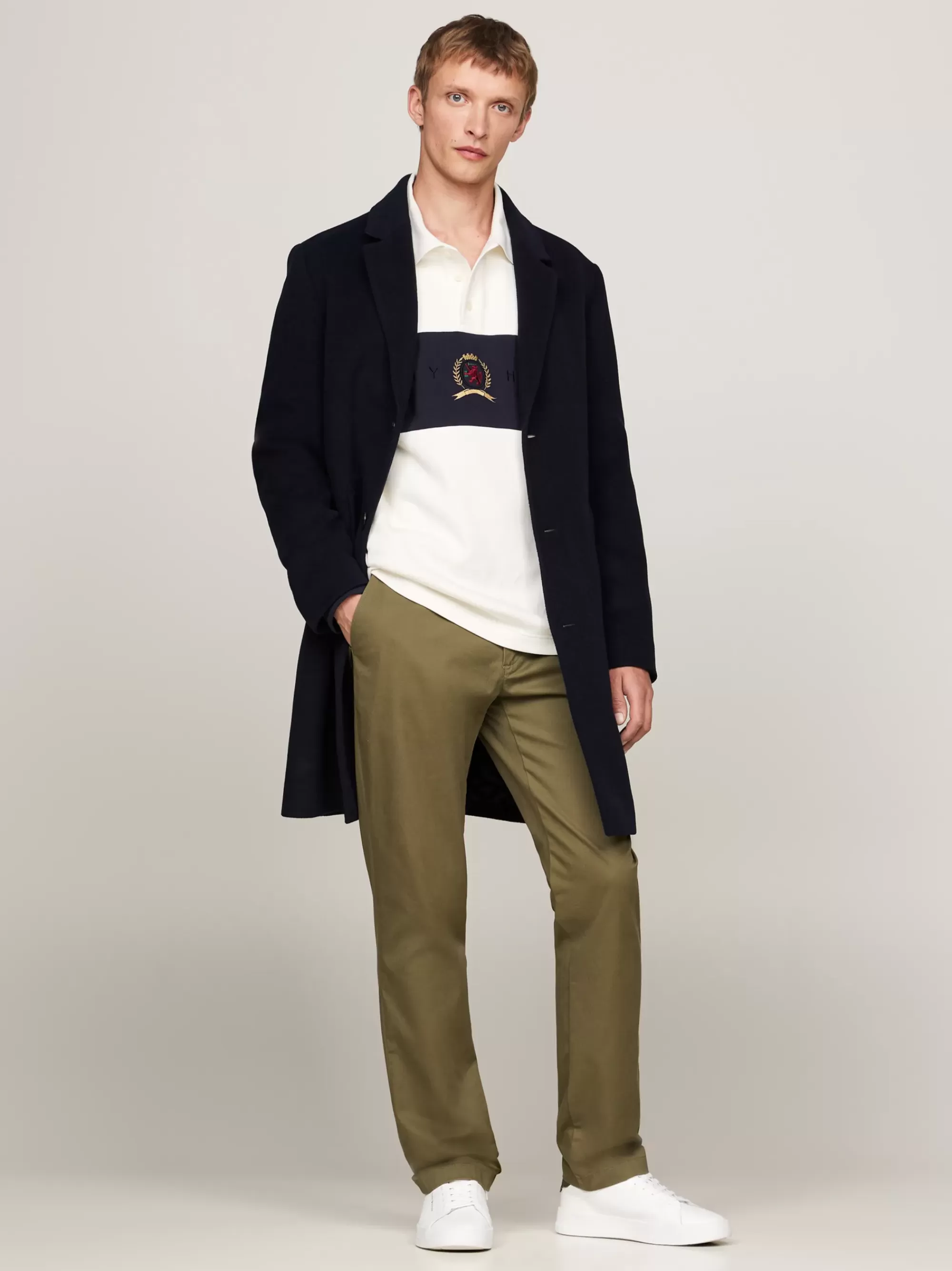 Broeken*Tommy Hilfiger 1985 Straight Chino Van Pima-stretchkatoen UTILITY OLIVE