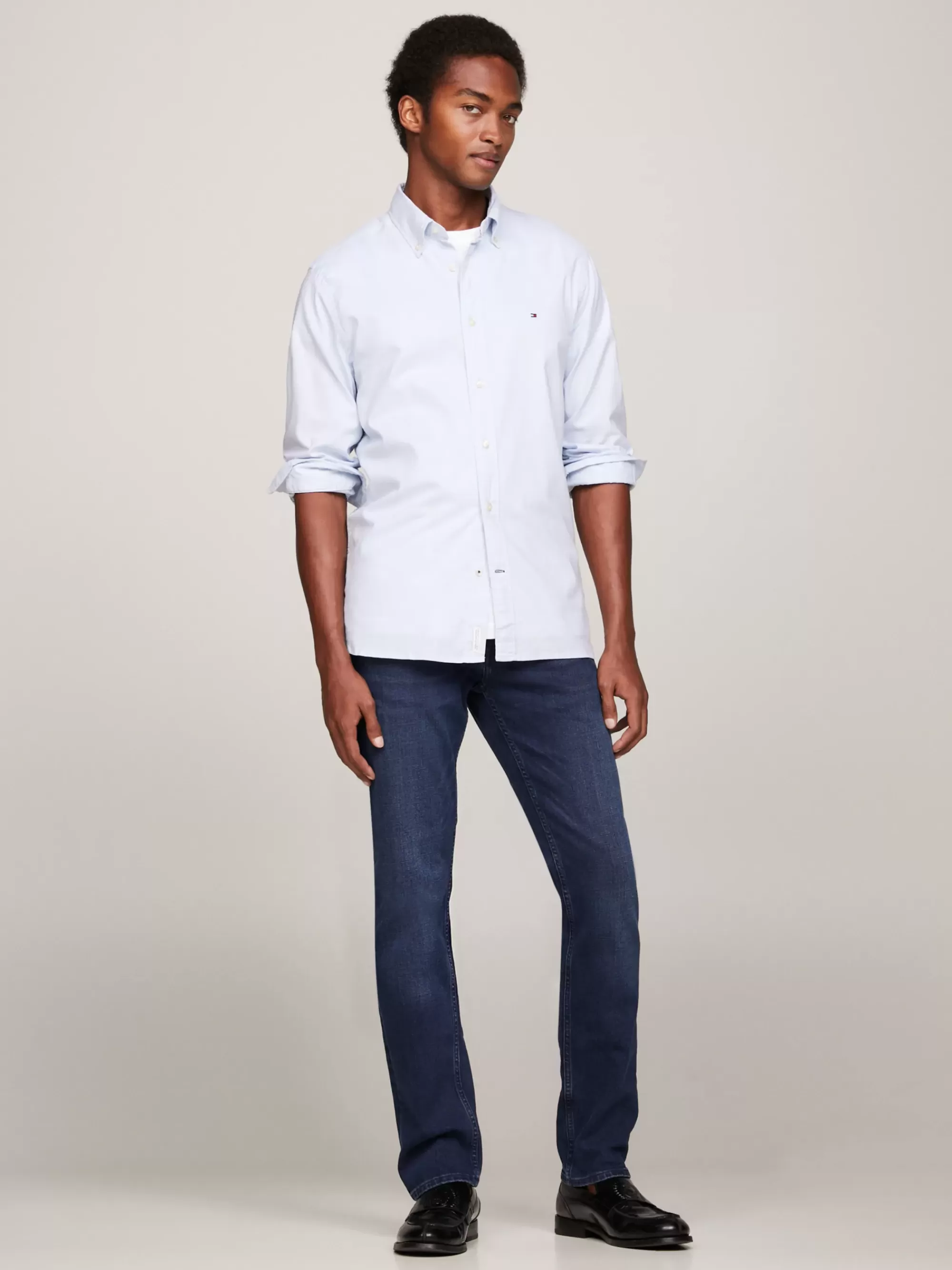 Overhemden*Tommy Hilfiger 1985 TH Flex Overhemd CALM BLUE
