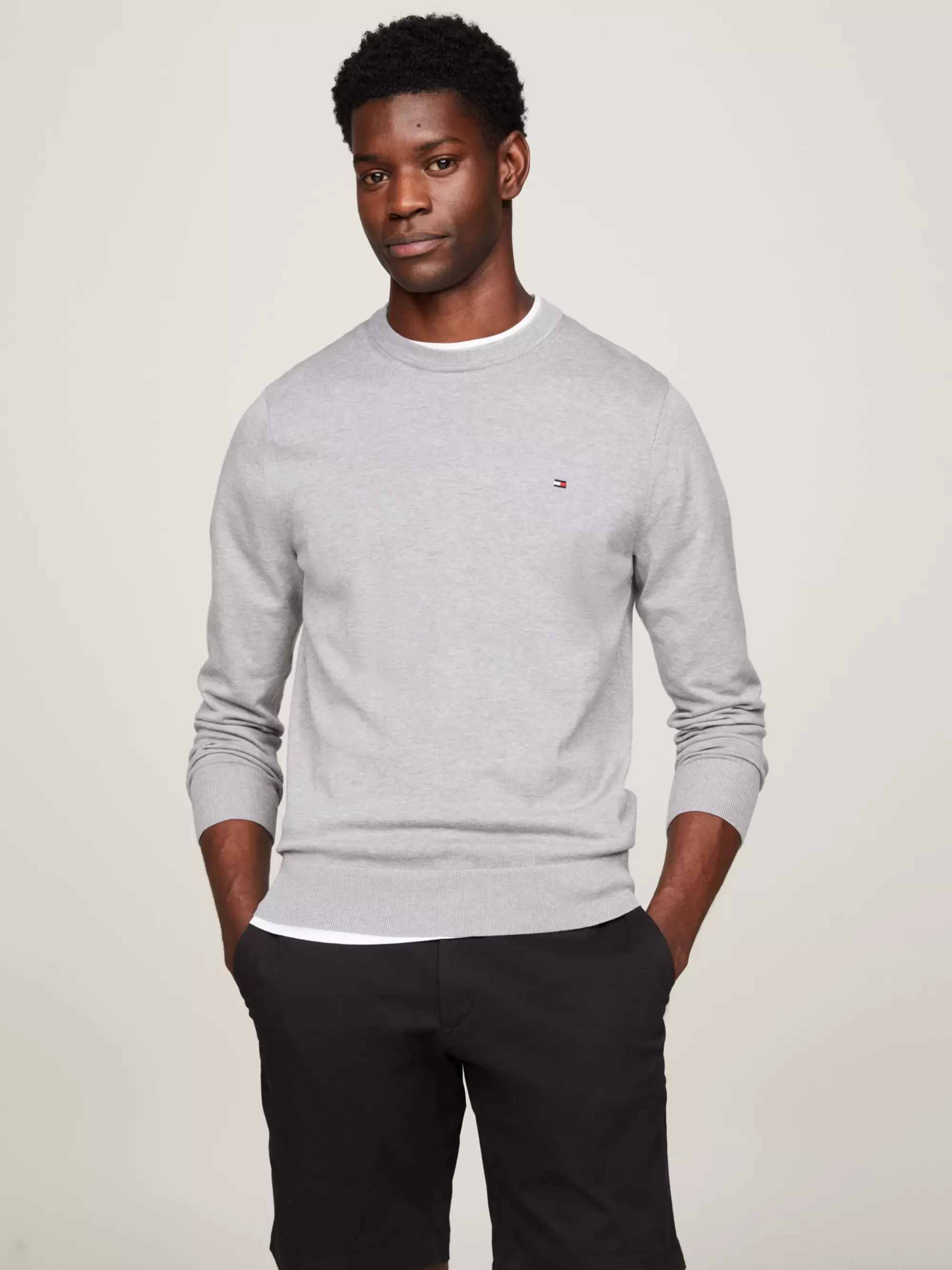 Truien Met Ronde Hals | Truien*Tommy Hilfiger 1985 Trui Van Puur Katoen MEDIUM GREY HEATHER