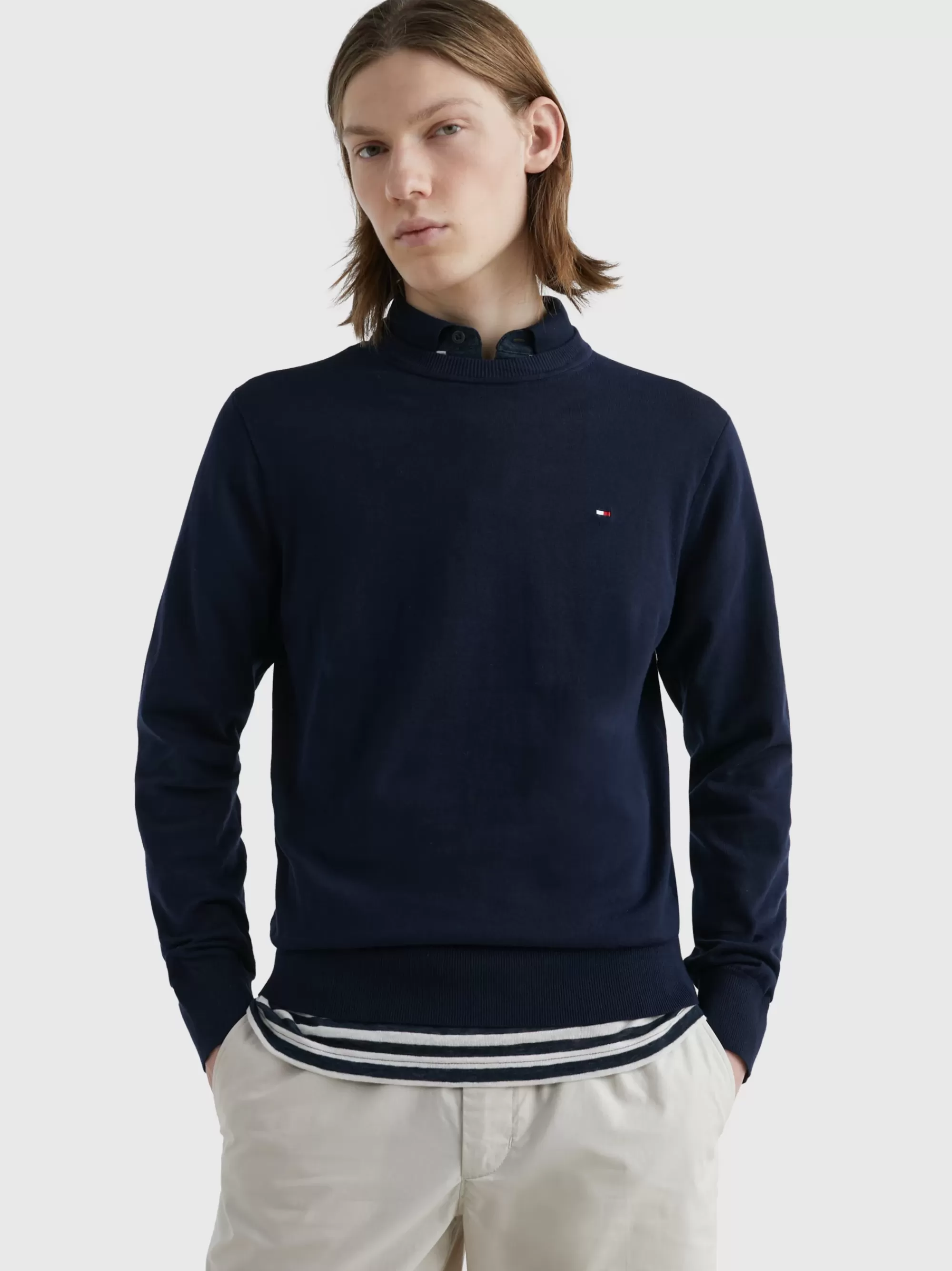 Truien Met Ronde Hals | Truien*Tommy Hilfiger 1985 Trui Van Puur Katoen DESERT SKY
