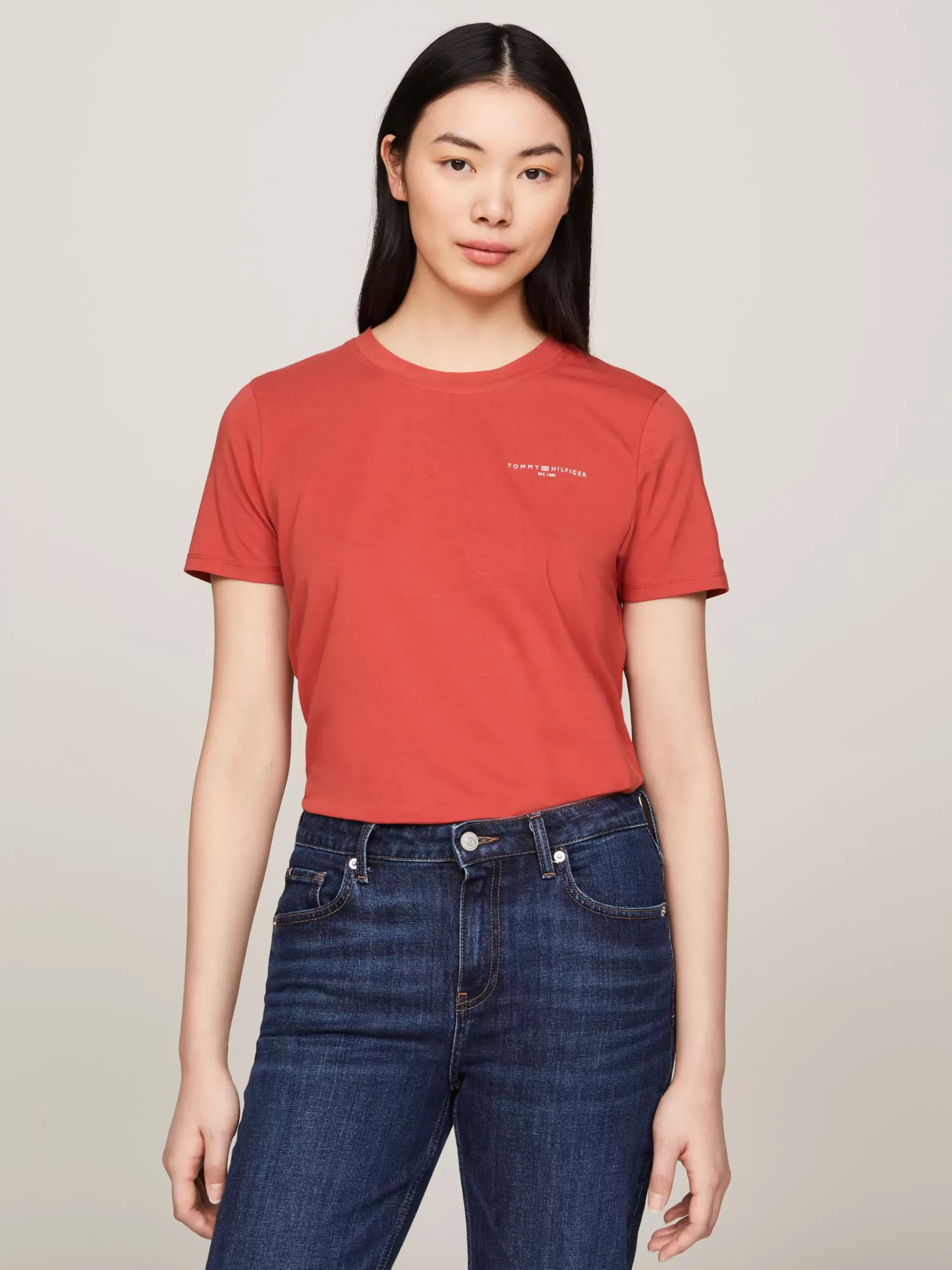 T-Shirts*Tommy Hilfiger 1985 T-shirt Met Logo TERRA RED