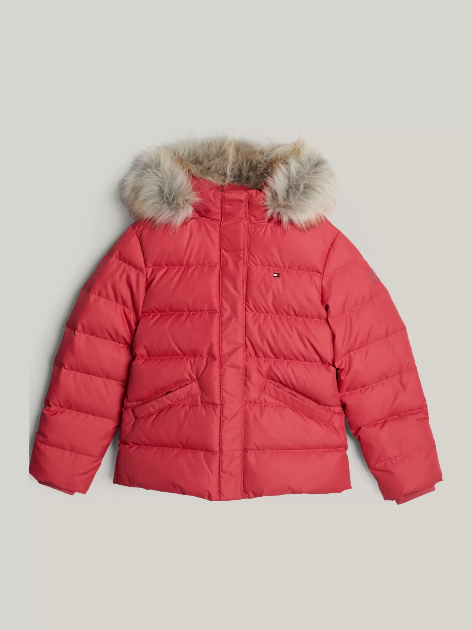 Jassen & Jacks*Tommy Hilfiger Adaptive Donsjack Met Capuchon HERITAGE PINK