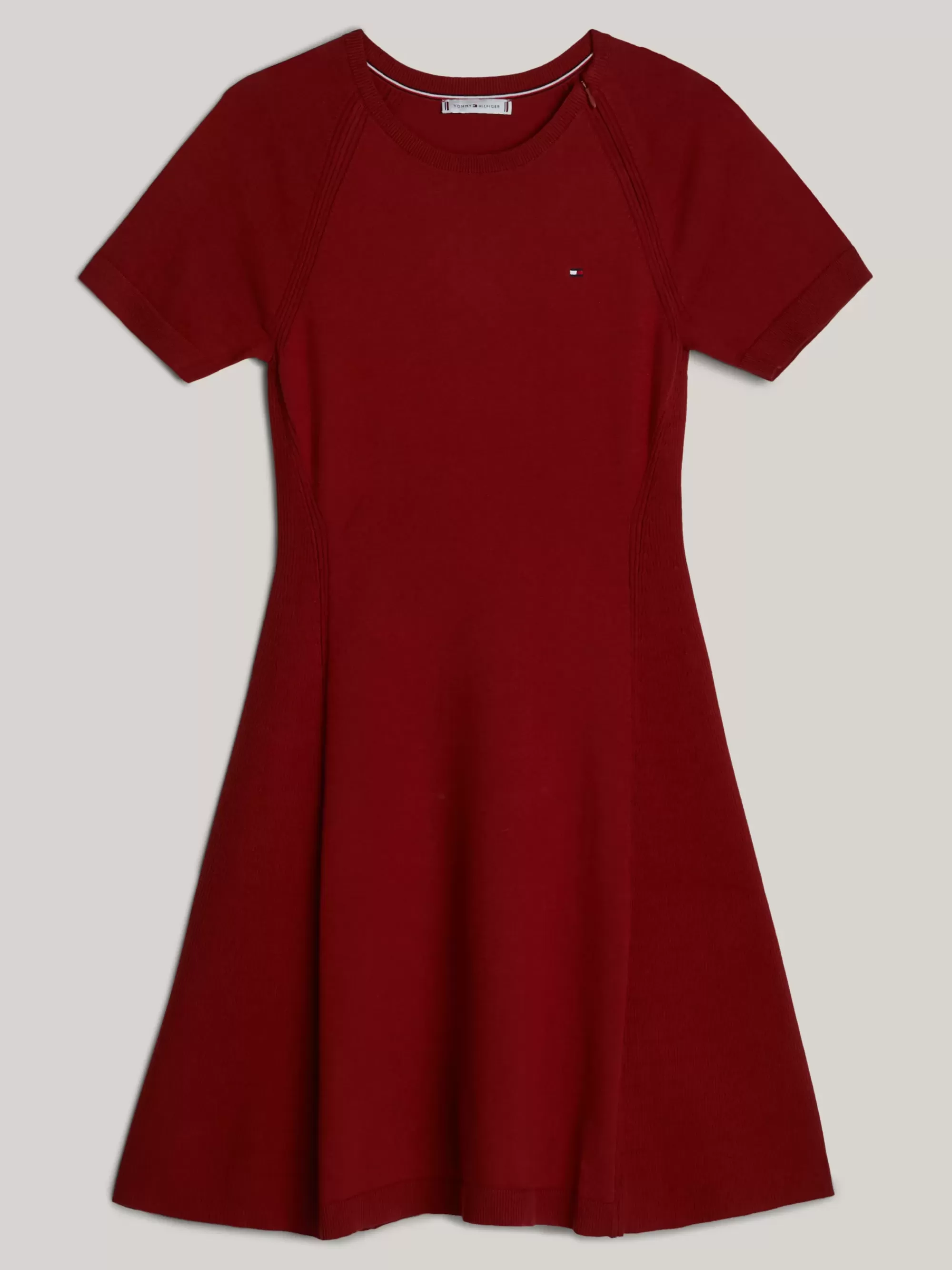 Tommy Adaptive | Jurken*Tommy Hilfiger Adaptive Fit And Flare Jurk Van Jersey DARK MAGMA