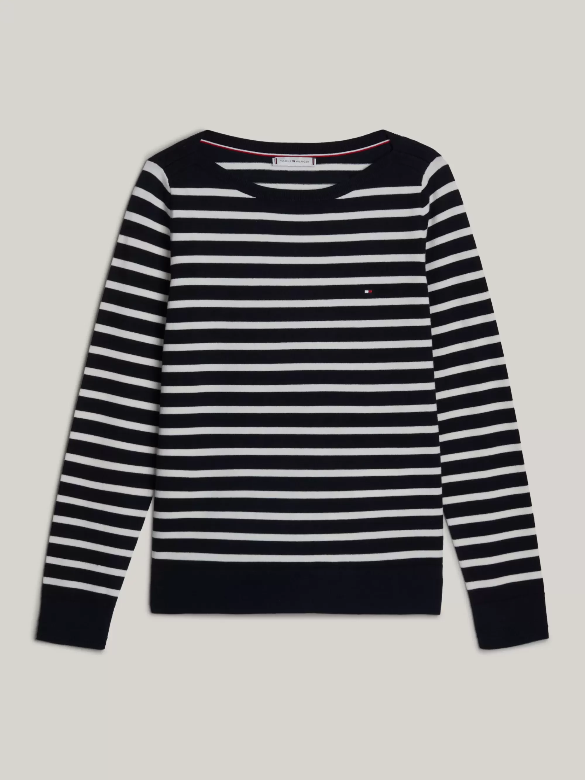 Truien | Tommy Adaptive*Tommy Hilfiger Adaptive Jersey Trui Met Boothals BRETON STP DESERT SKY/ IVORY PETAL