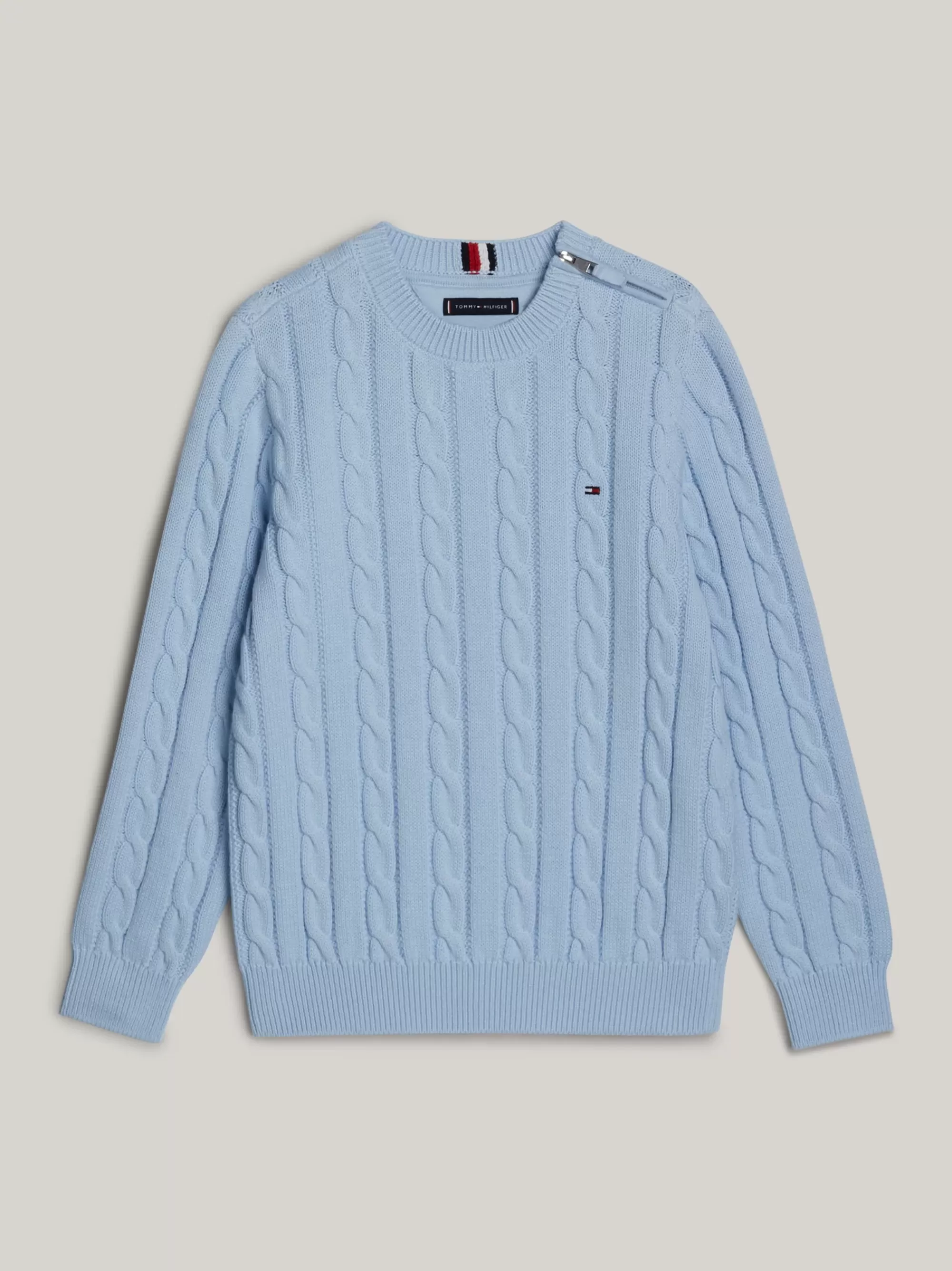 Truien & Vesten*Tommy Hilfiger Adaptive Kabelgebreide Trui BREEZY BLUE