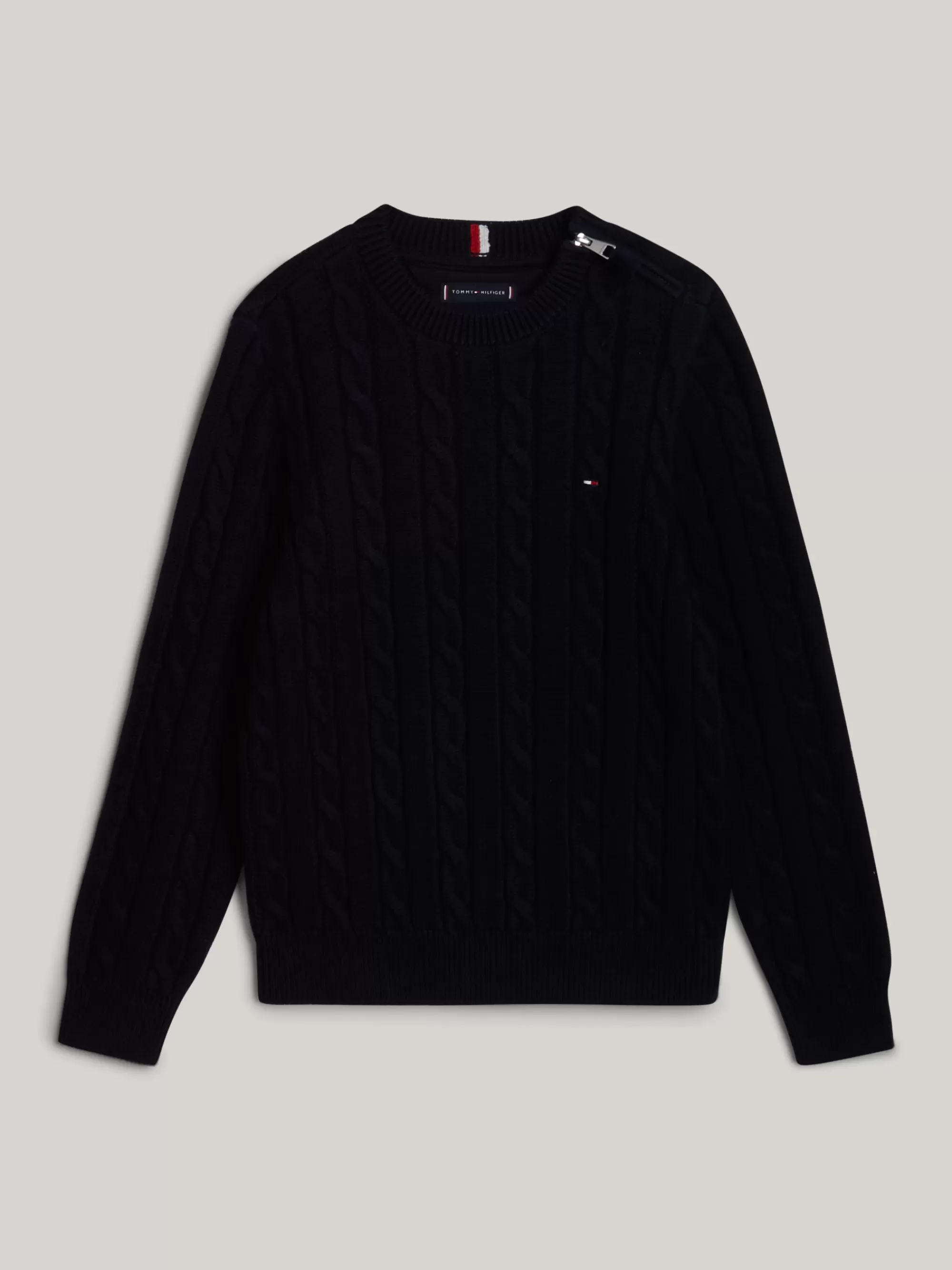 Truien & Vesten*Tommy Hilfiger Adaptive Kabelgebreide Trui DESERT SKY