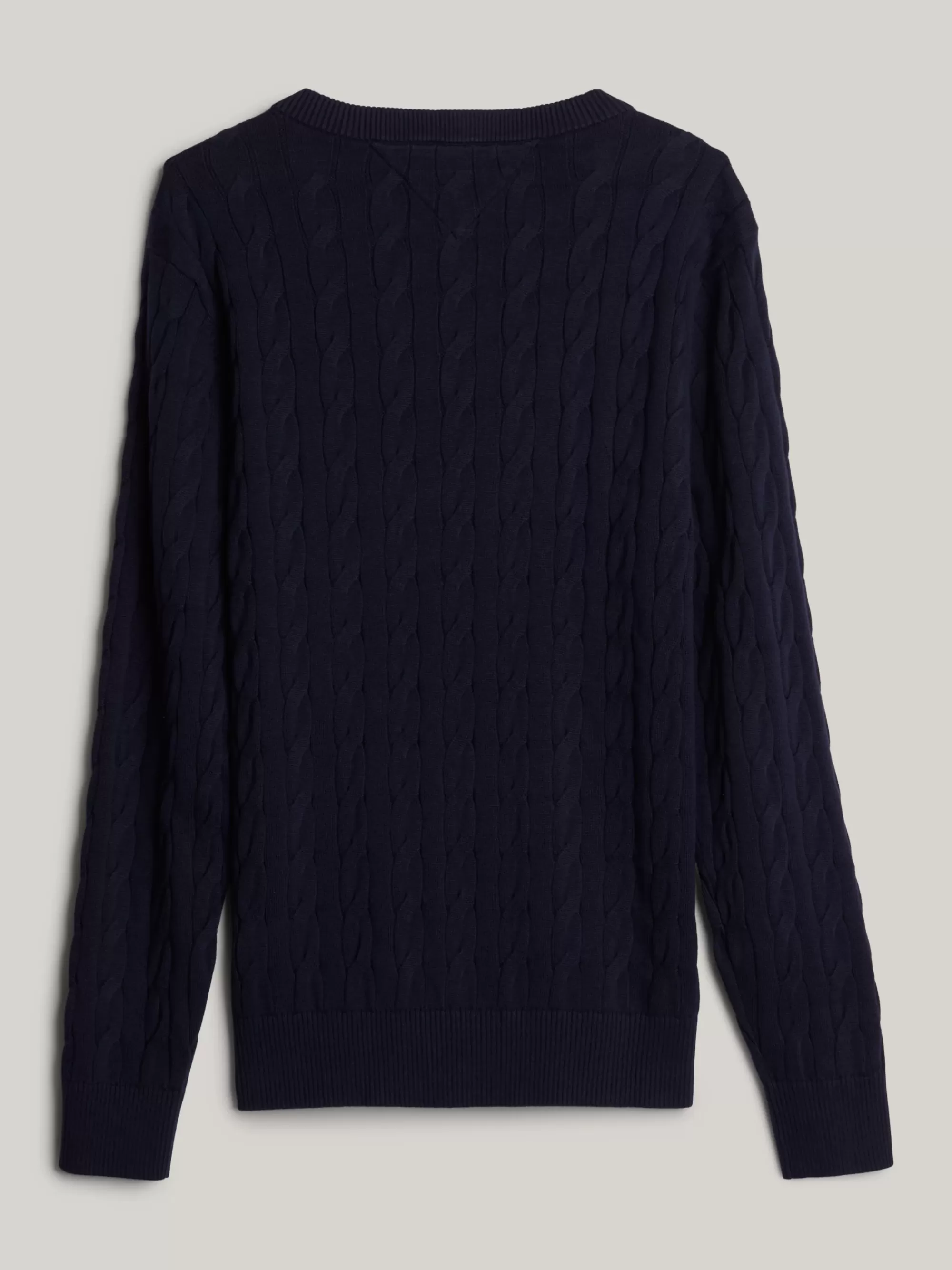 Truien Met Ronde Hals | Truien*Tommy Hilfiger Adaptive Kabelgebreide Trui Met Ronde Hals DESERT SKY