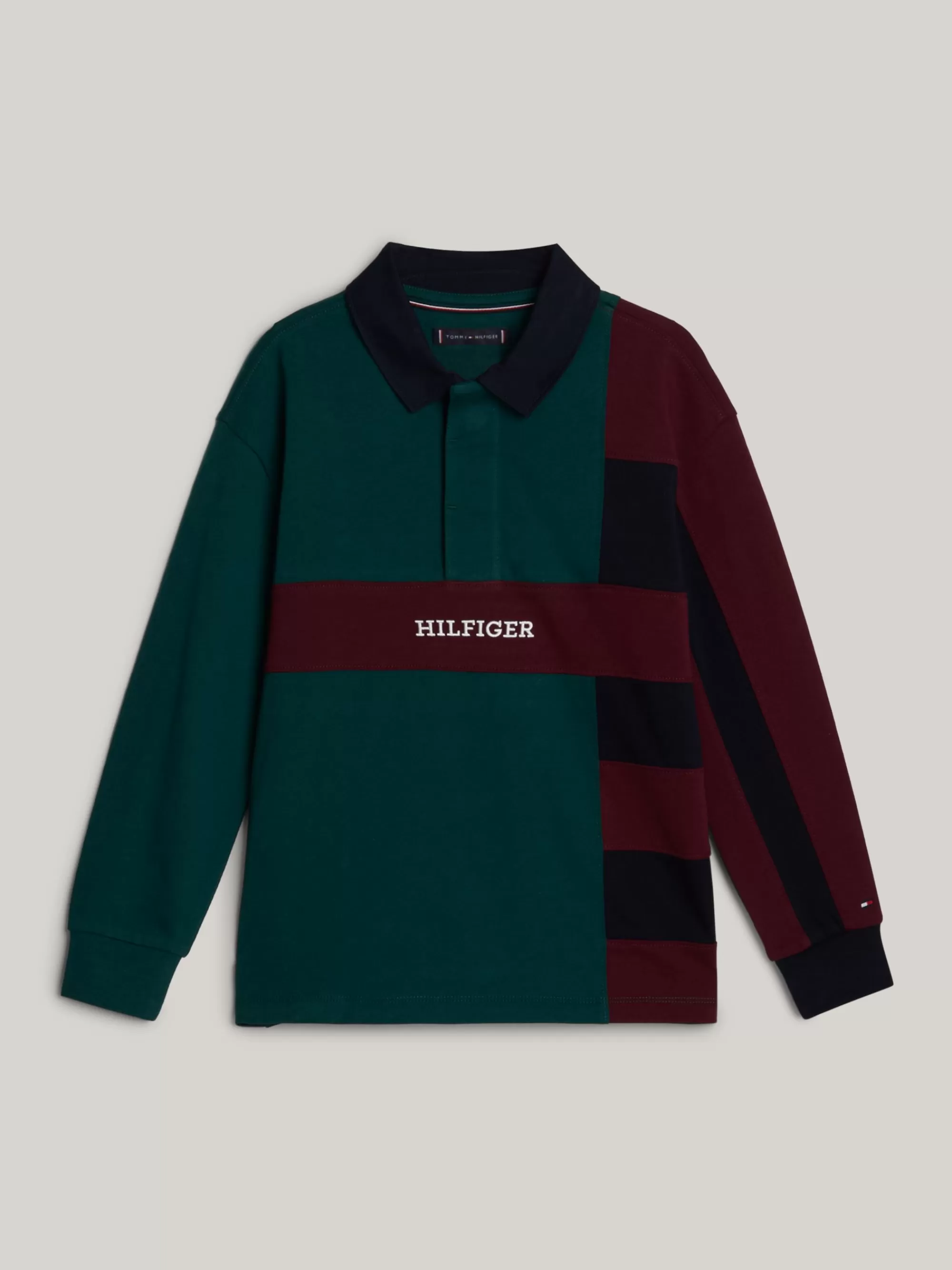T-Shirts & Polo's*Tommy Hilfiger Adaptive Regular Colour-blocked Poloshirt ORNAMENTAL GREEN / ROUGE / BLUE
