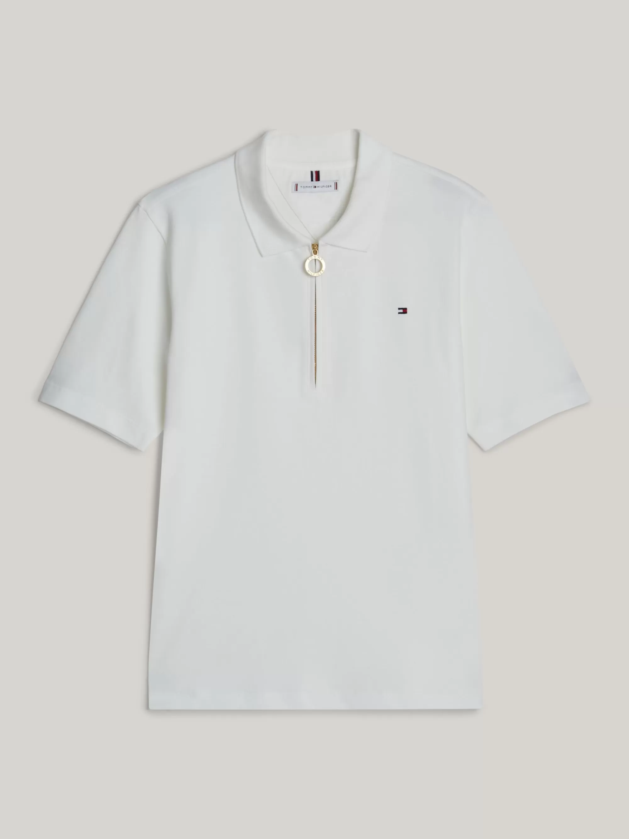 Tommy Adaptive | Polo's*Tommy Hilfiger Adaptive Regular Fit Polo Met Borduursel ECRU