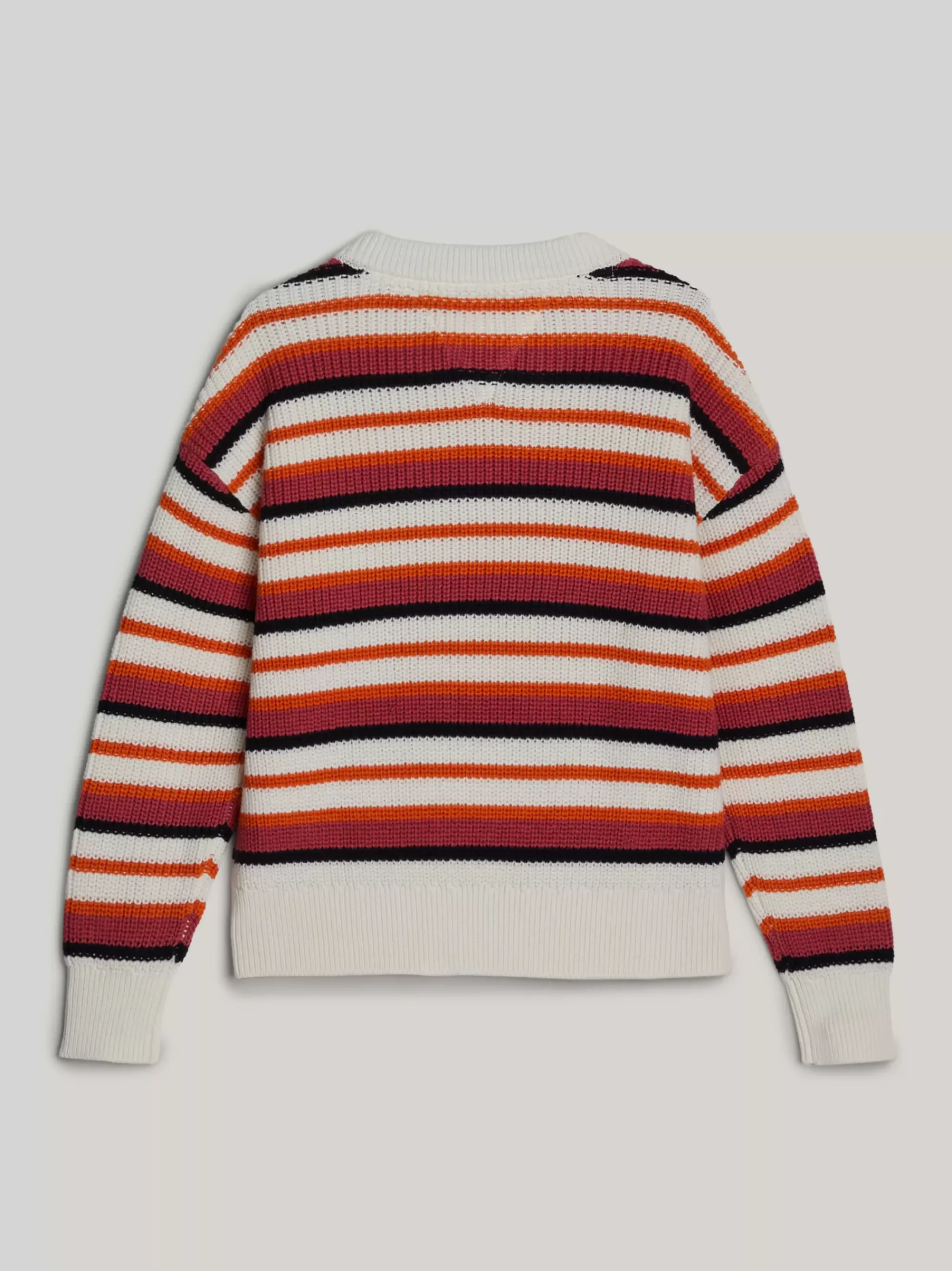 Truien & Vesten*Tommy Hilfiger Adaptive Relaxed Trui Met Streep ANCIENT WHITE STRIPE MULTICOLOR