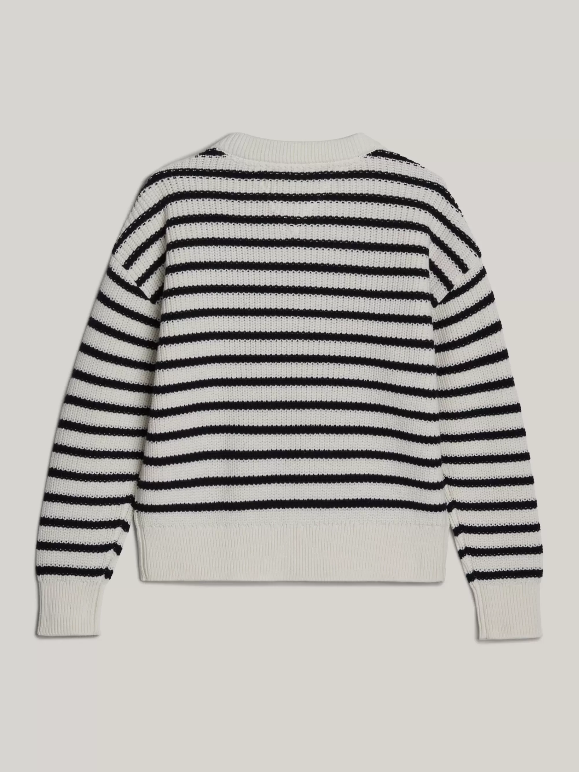 Truien & Vesten*Tommy Hilfiger Adaptive Relaxed Trui Met Streep ANCIENT WHITE DESERT SKY STRIPE