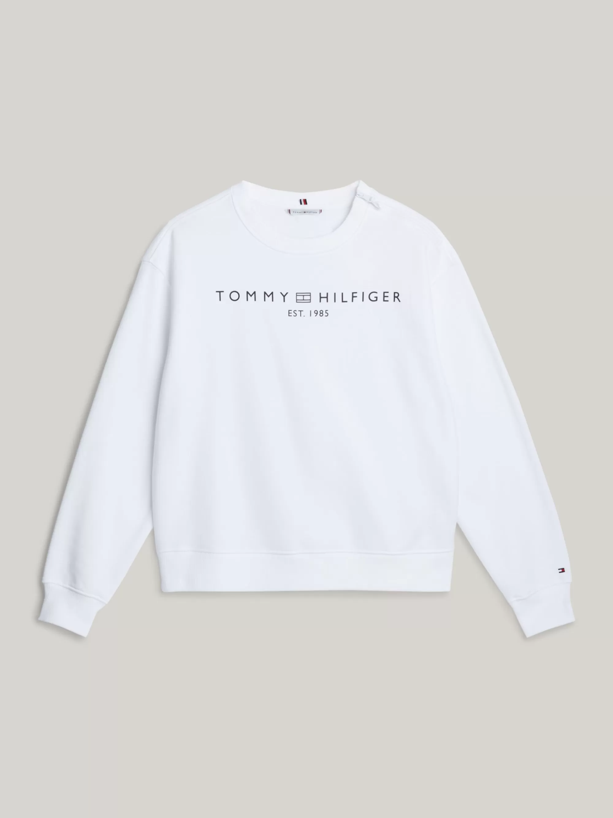 Tommy Adaptive | Sweatshirts & Hoodies*Tommy Hilfiger Adaptive Sweatshirt Met Ronde Hals En Logo TH OPTIC WHITE