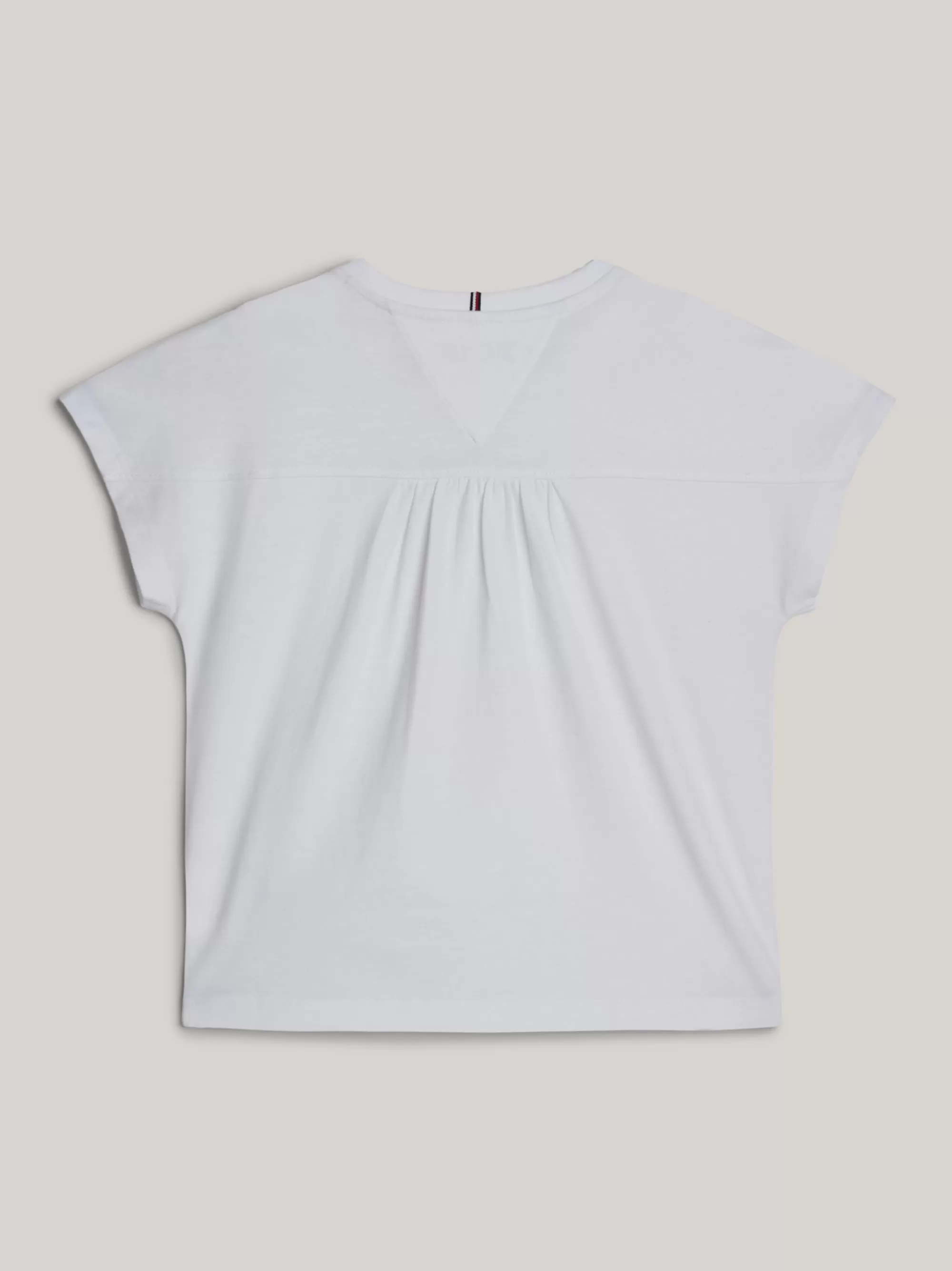 Tops & T-Shirts*Tommy Hilfiger Adaptive T-shirt Met Paillettenster En Logo WHITE