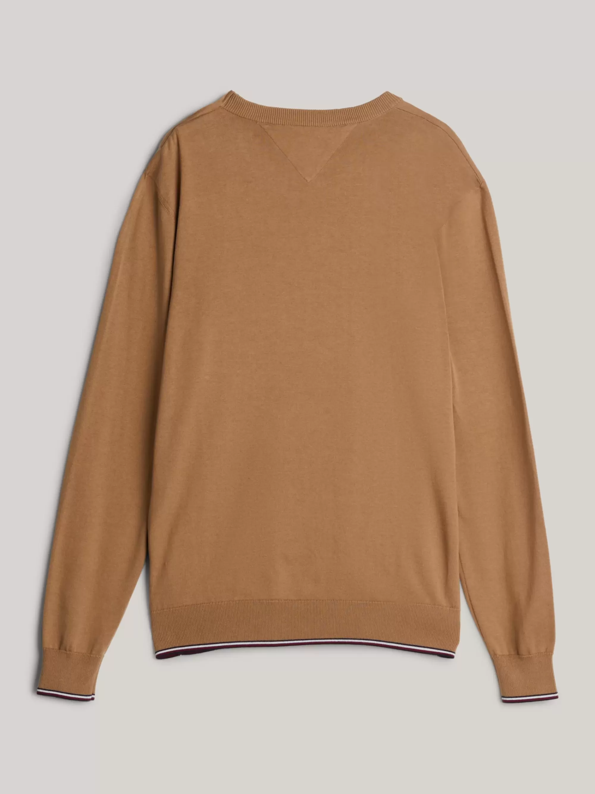 Truien Met Ronde Hals | Truien*Tommy Hilfiger Adaptive Zijdemix Trui Met Contraststreep SAFARI CANVAS