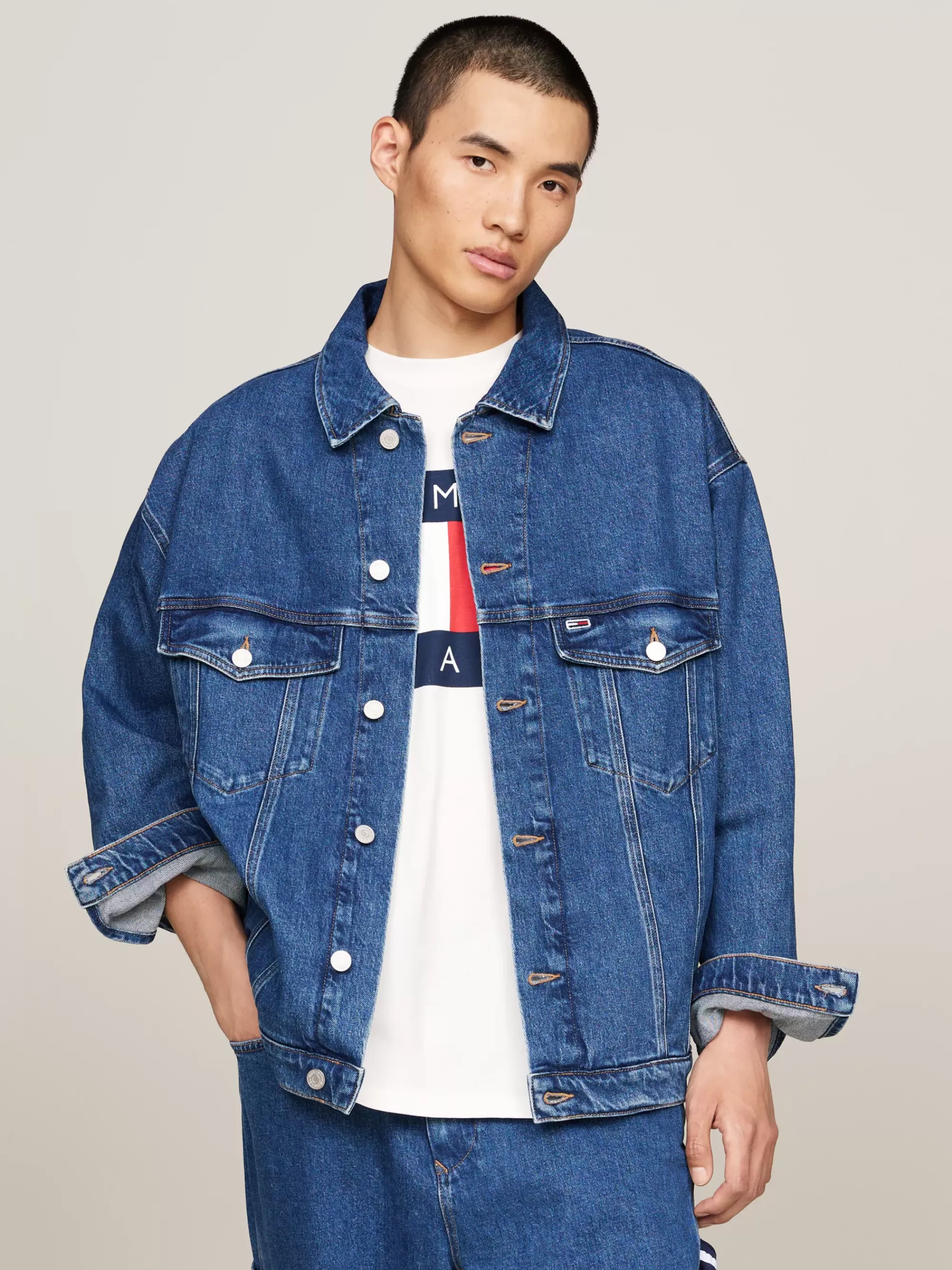 Jassen & Jacks*Tommy Hilfiger Aiden Archive Oversized Truckerjack Van Denim DENIM MEDIUM
