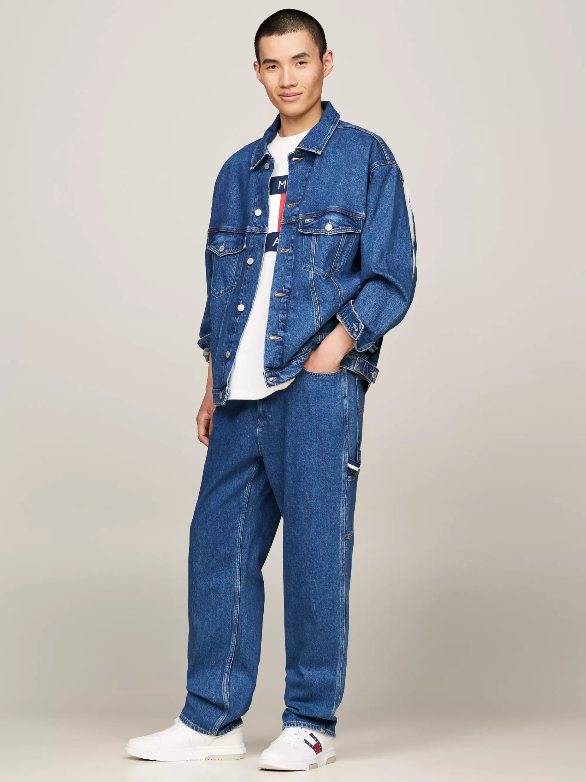 Jassen & Jacks*Tommy Hilfiger Aiden Archive Oversized Truckerjack Van Denim DENIM MEDIUM