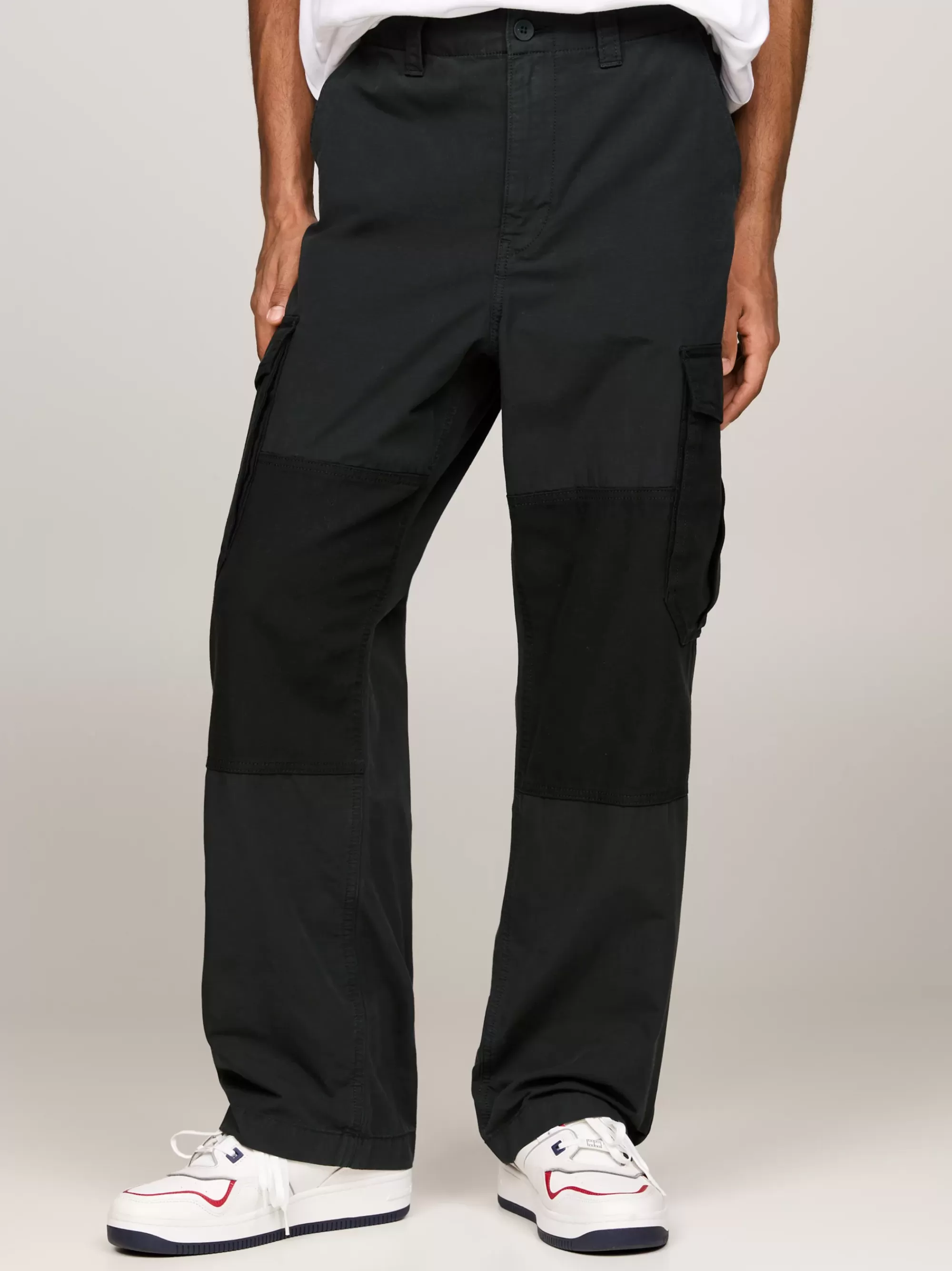 Broeken*Tommy Hilfiger Aiden Ripstop Baggy Broek Met Cargozakken BLACK